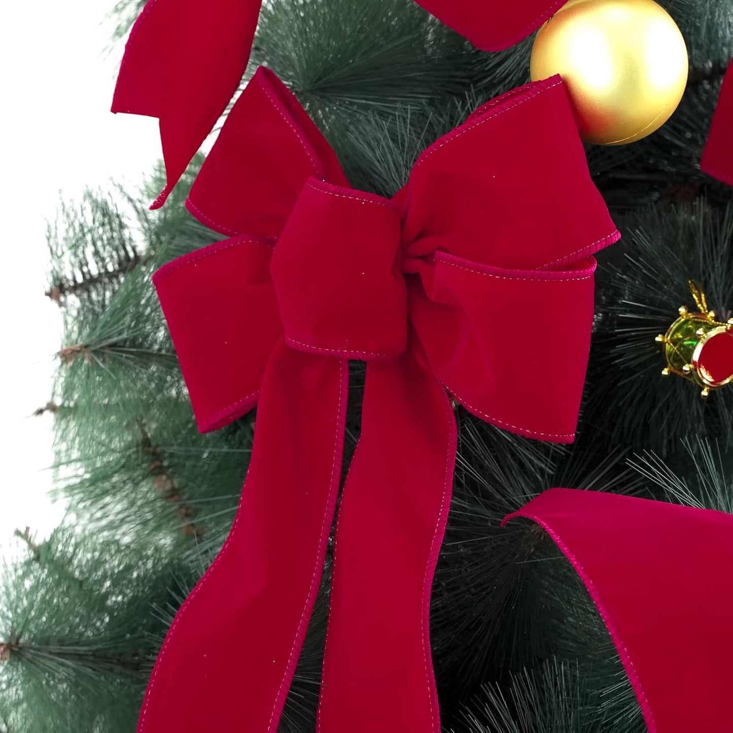 MEEDEE Red Velvet Ribbon - 2.5 Inch Wide, Wired, 25 Yards Spool - Velvet Christmas Ribbon for Tree, Wreaths, Bows