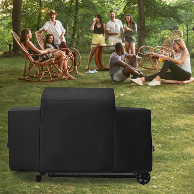 Outdoor Heavy Duty Waterproof Pellet Grill Cover for Traeger Woodridge Pro Grill Woodridge Elite Grill,Grill Cover for Traeger Grills BAC776 Full-Length All Weather Grill Cover Accessory,Black