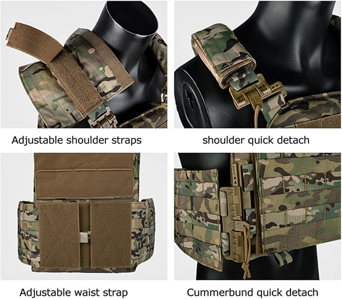 vAv YAKEDA Tactical Outdoor Vest Quick Release Adjustable Hunting Vest with PALS Molle System