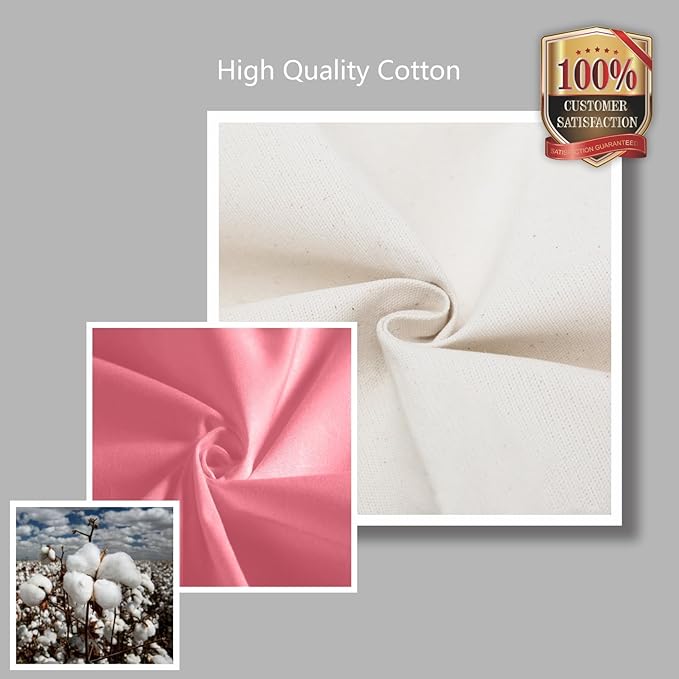 TOPDesign 3-Pack Canvas Tote Bags with an External Pocket, Reusable Grocery Shopping Bags, Top Zipper Closure, Daily Essentials (Rose Pink/Natural)