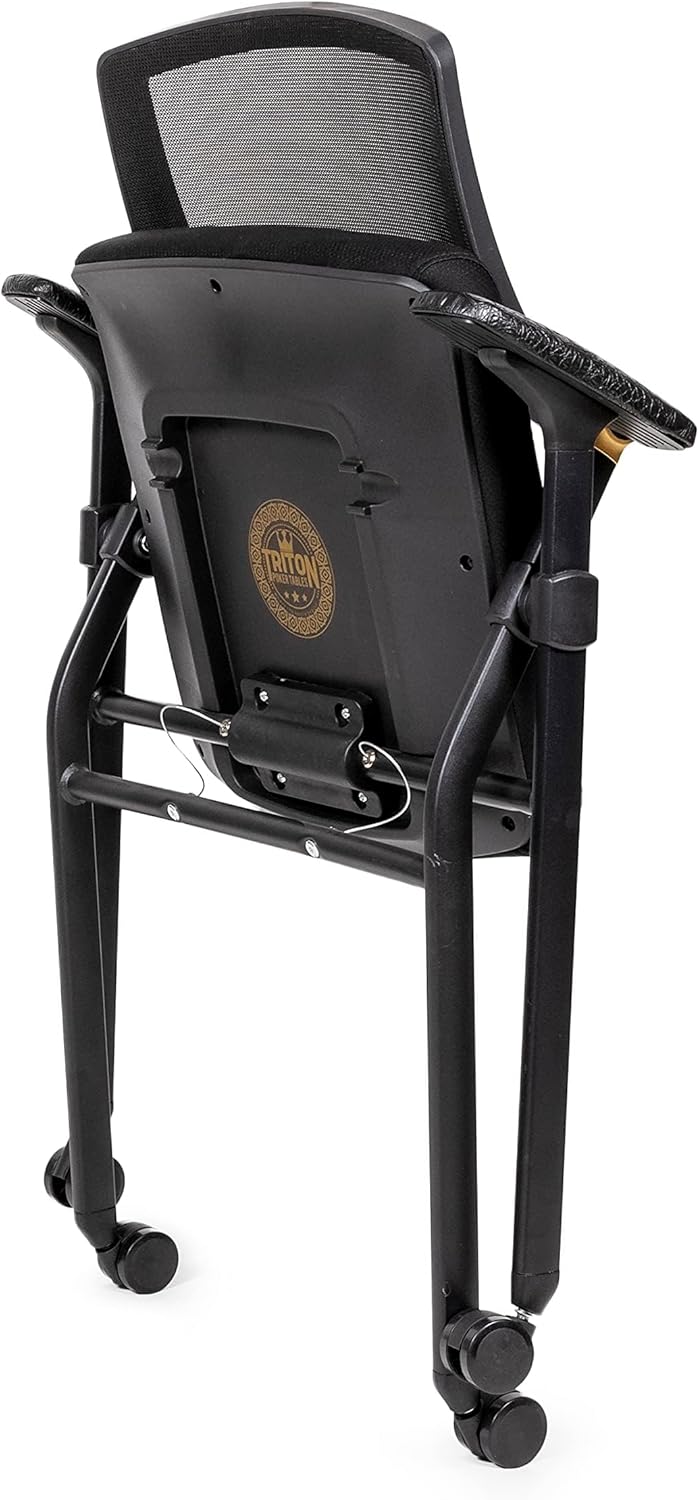 Triton Foldable Poker Table with 8 Chairs - Premium Soft-Padded Armrest, Individual Cup Holders, Portable Mat- Crafted with Durable Materials, Long-Lasting Poker Table for 8 Players