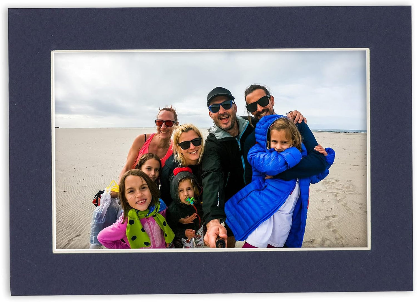 11x14 Mat for 8.5x11 Photo - Precut Navy Picture Matboard for Frames 11 x 14 Inches - Bevel Cut Matte to Display Art 8.5 x 11 Inches - Acid Free Pack of 10 MATS with Backing Boards & Clear Bags