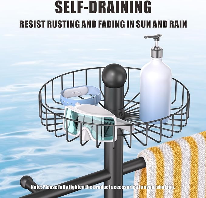 Weighted Pool Towel Rack Outdoor 20 lbs, Removable Pool Towel Holder, Towel Tree for Beach, Pool Outside.