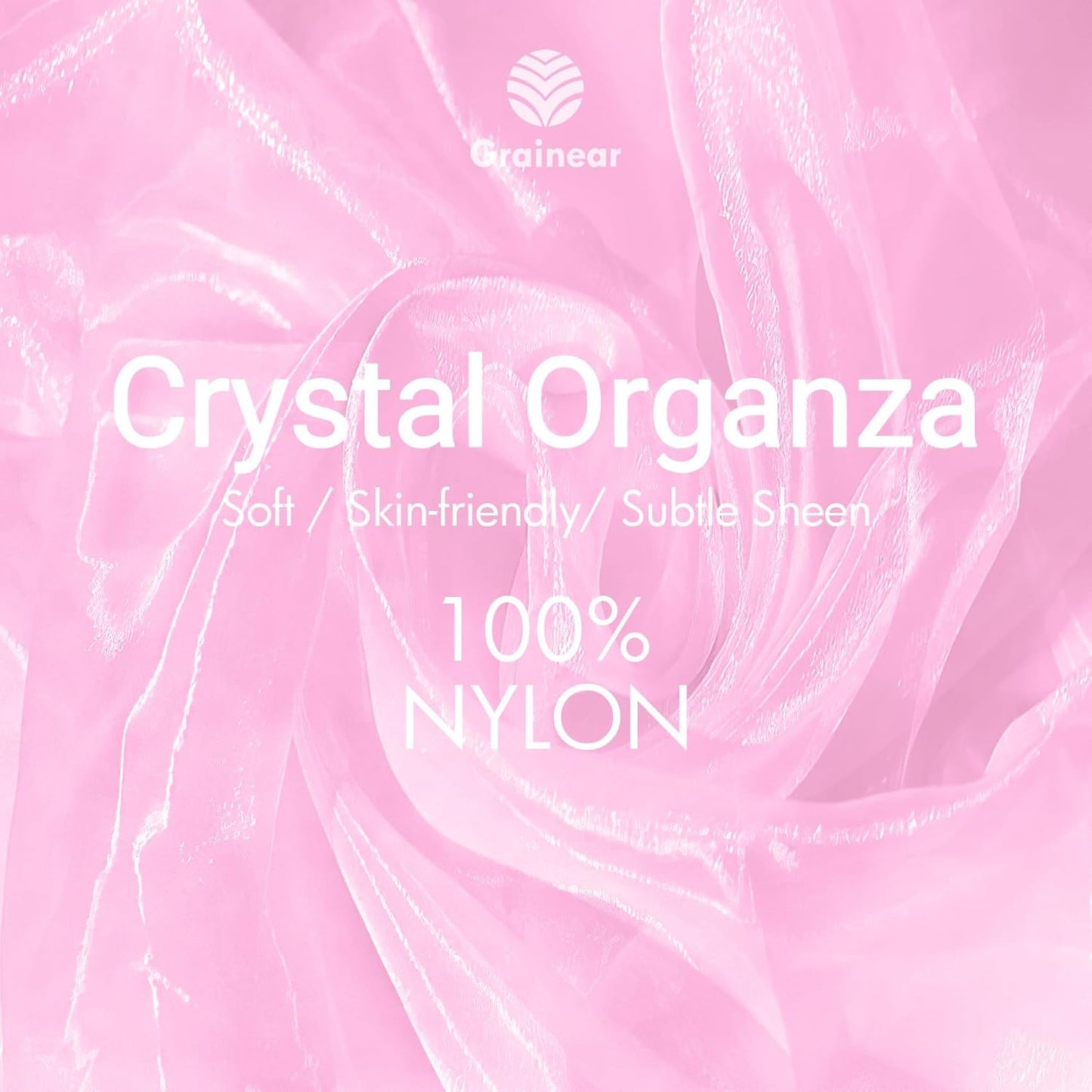 Baby Pink Crystal Organza Fabric – 16" x 5 Yards Lightweight Sheer Tulle for Bows, Tutus, Table Runners, Gift Wrapping, Crafts & DIY Sewing (Folded Package)