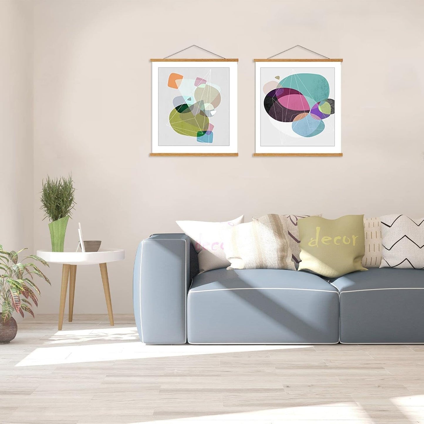 WITCOLOR Magnetic Poster Hanger Frame, 19x13 19x25 19x27 Poster Frame Wooden Magnetic Hanging Kit for Walls Map Picture Diamond Painting Canvas Artwork