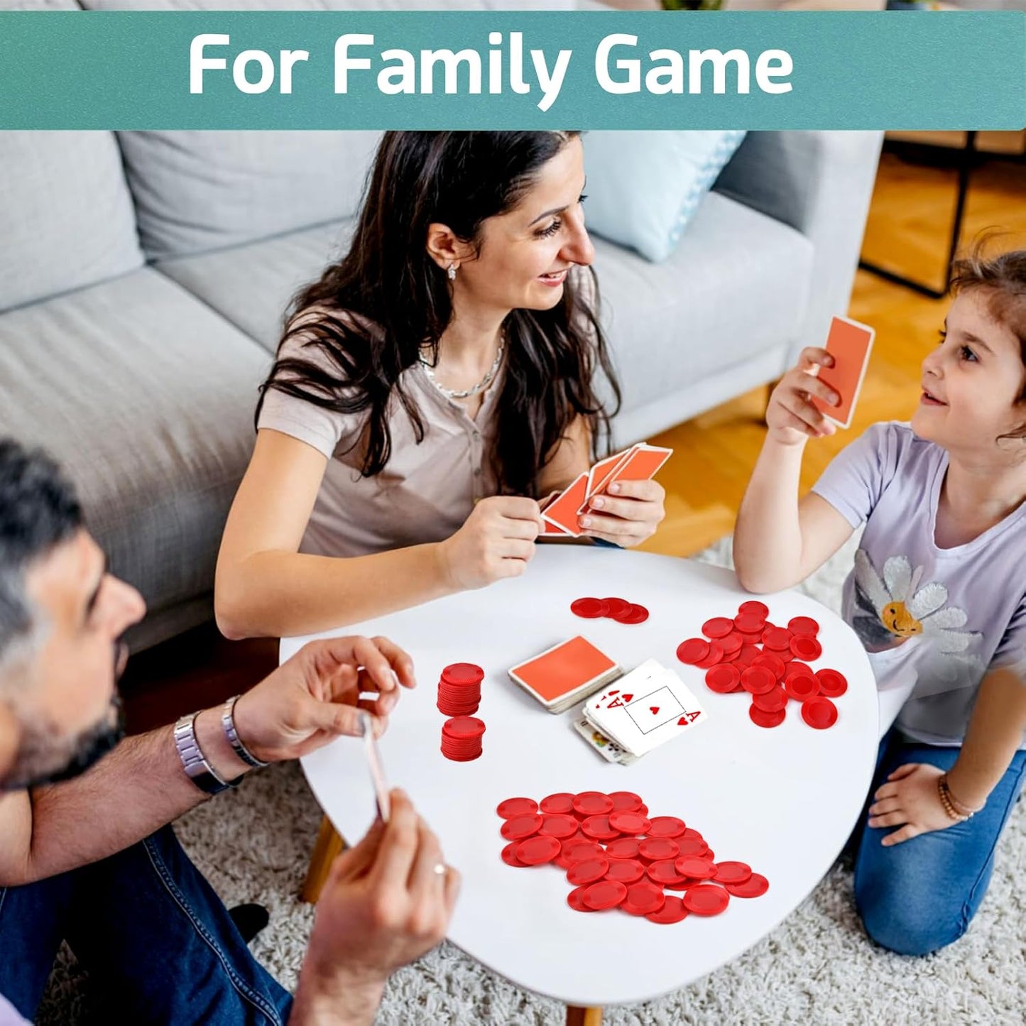 Coopay 500 Pieces Plastic Poker Chips, 1 Inch Bingo Chips Bulk Learning Counters Disks Poker Card Game, Counting Markers for Math Practice, Game Tokens and Teaching Rewards, 25 mm (Red)