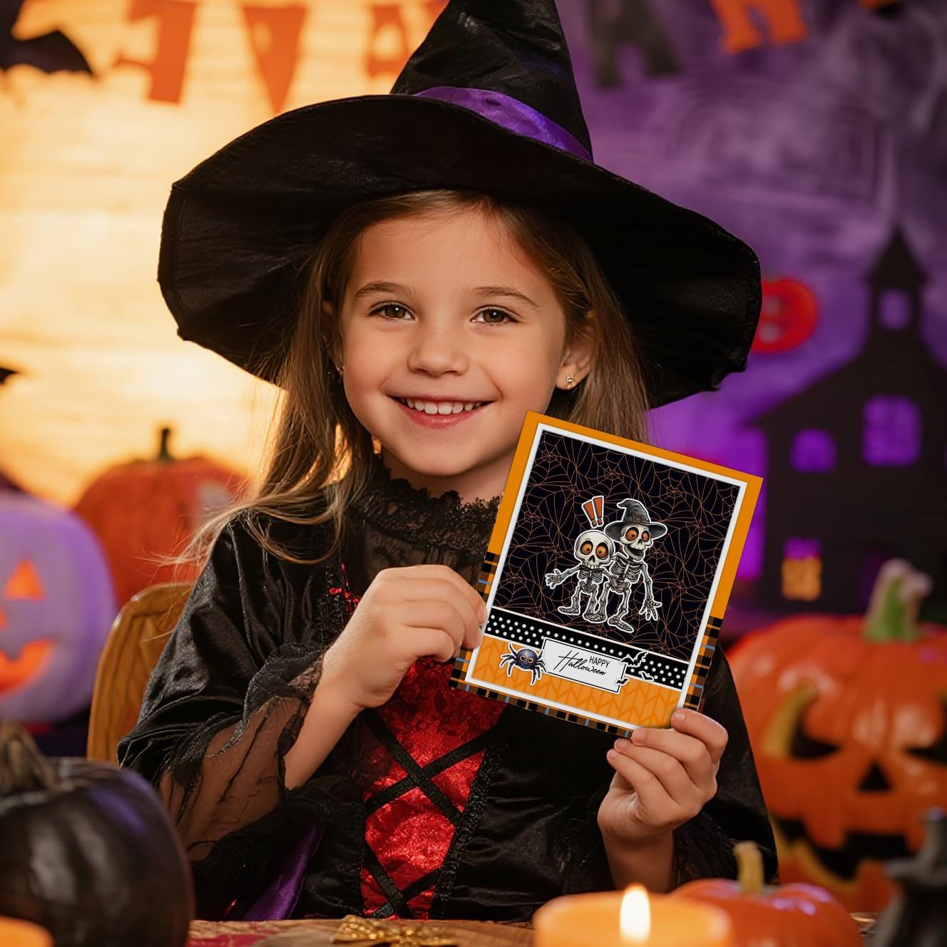 Halloween Clear Silicone stampReusable Stamp with Pumpkins, Skulls, Bats, Santa Claus, and Holiday Designs. Used for Making Cards, scrapbooks, and DIY templates (Halloween Skeleton)