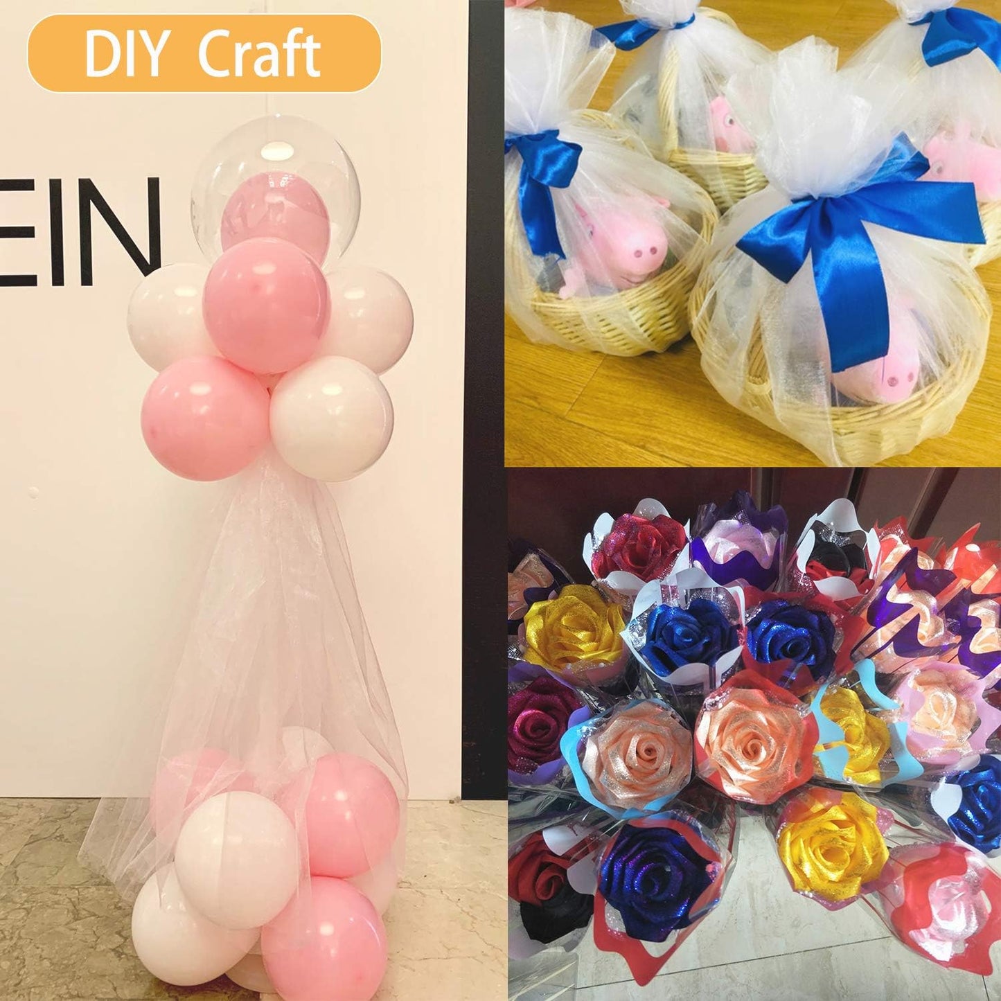 Crystal Organza Tulle Sheer Fabric Backdrop Curtains for Wedding Baby Shower Birthday Party Event Decor, 19” by 30 Yard (Ivory)