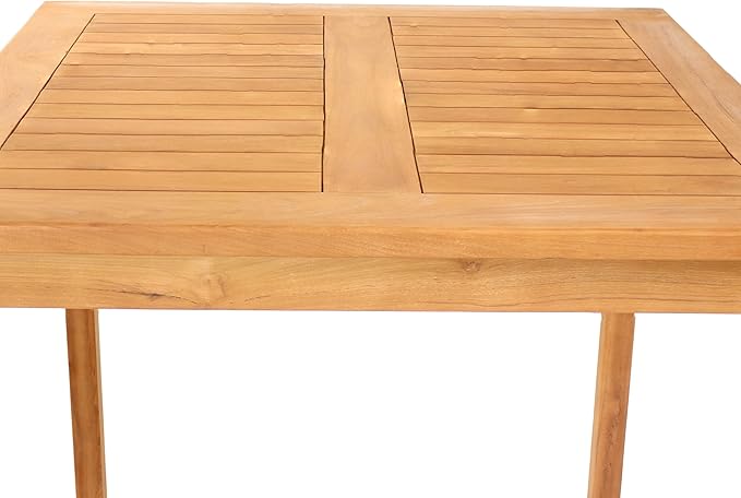 Sunnydaze 2-Person Solid Teak Wood Square Patio Bar Table - for Indoor or Outdoor Use - 31" Square x 43.5" H