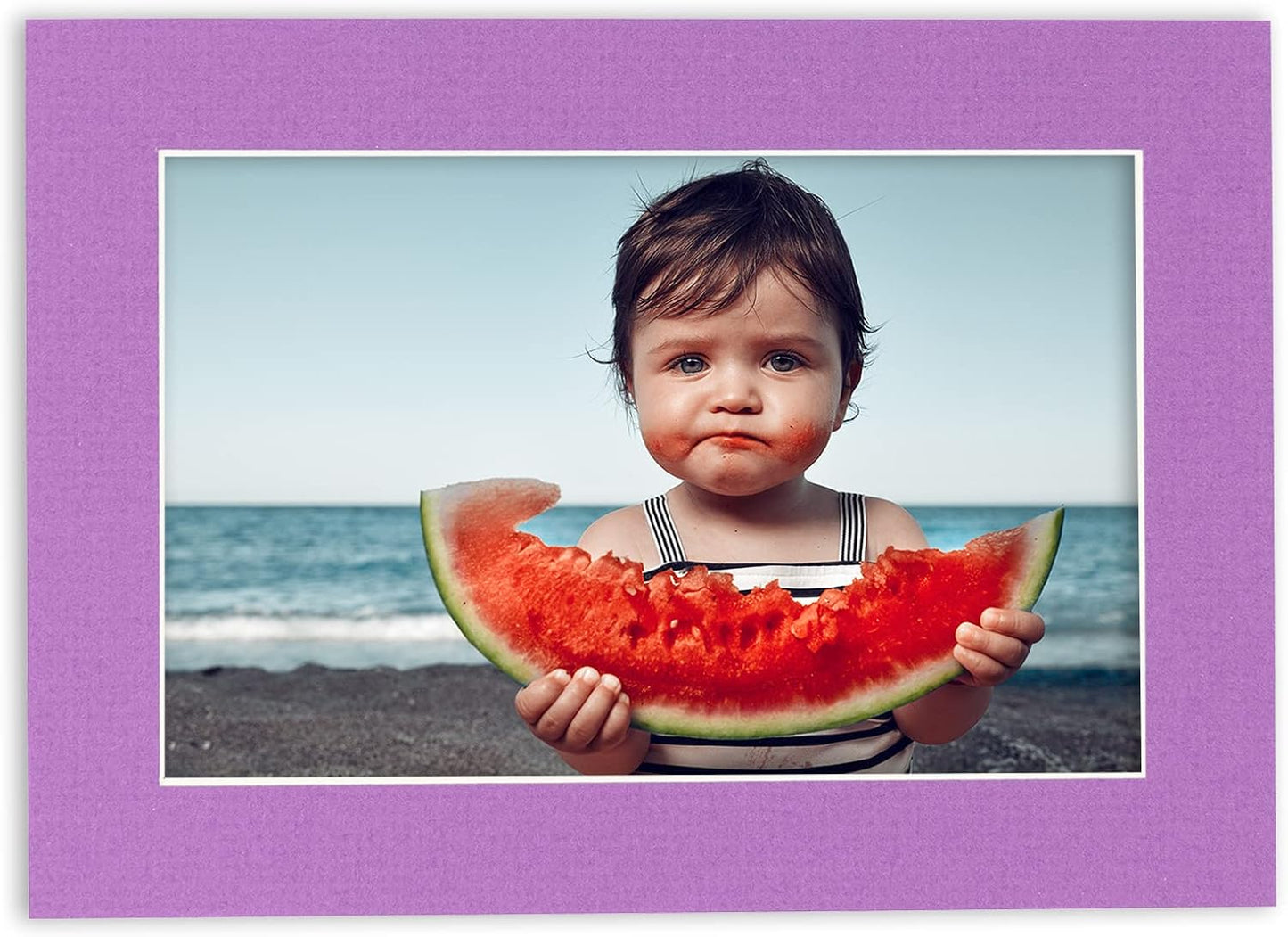 5x7 Mat for 8.5x11 Frame - Precut Mat Board Acid-Free Dark Purple 5x7 Photo Matte For a 8.5x11 Picture Frame, Premium Matboard for Family Photos, Show Kits, Art, Picture Framing, Pack of 25 Mats