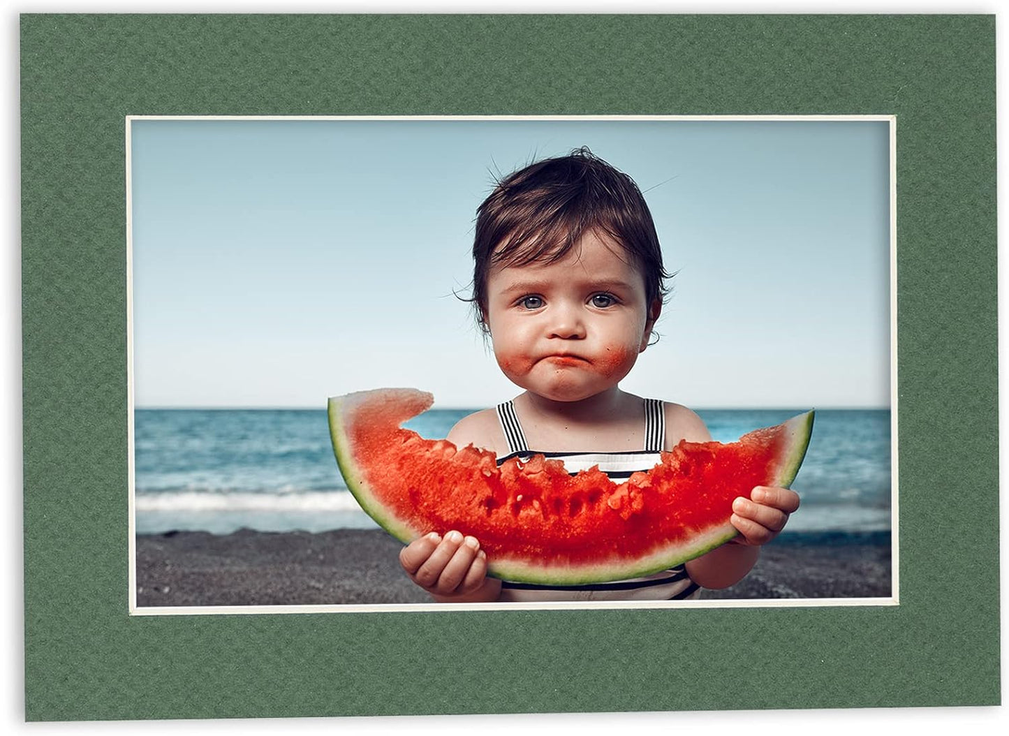 5x7 Mat for 8.5x11 Frame - Precut Mat Board Acid-Free Hunter Green 5x7 Photo Matte For a 8.5x11 Picture Frame, Premium Matboard for Family Photos, Show Kits, Art, Picture Framing, Pack of 25 Mats