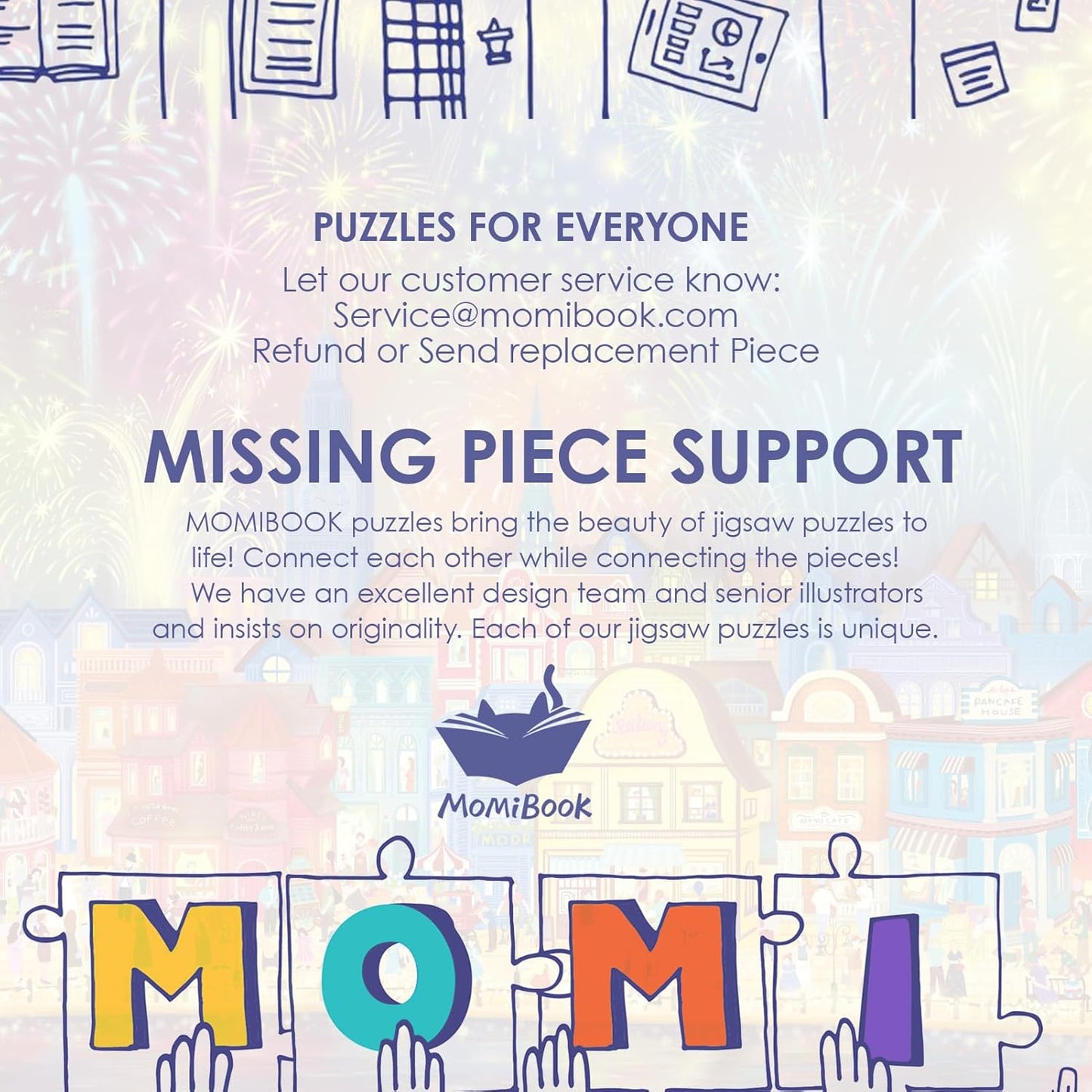MOMIBOOK Puzzles for Adults 1000 Pieces Jigsaw Puzzles of Fireworks are Gorgeous, Luminous Painting Image Difficult Challenging Hard Impossible Puzzle Unique Funny Party Christmas Birthday Gifts