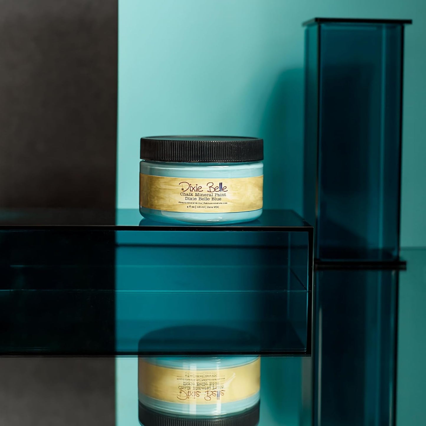 Dixie Belle Paint Company Chalk Finish Furniture Paint - Dixie Belle Blue (4oz) - Matte Sky-Blue Chic Chalk Mineral DIY Furniture Paint