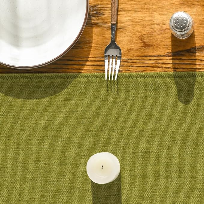 Artoid Mode Green Table Runner, Seasonal Summer Fall Washable Kitchen Dining Table Decoration for Home Party Decor 13x72 Inch