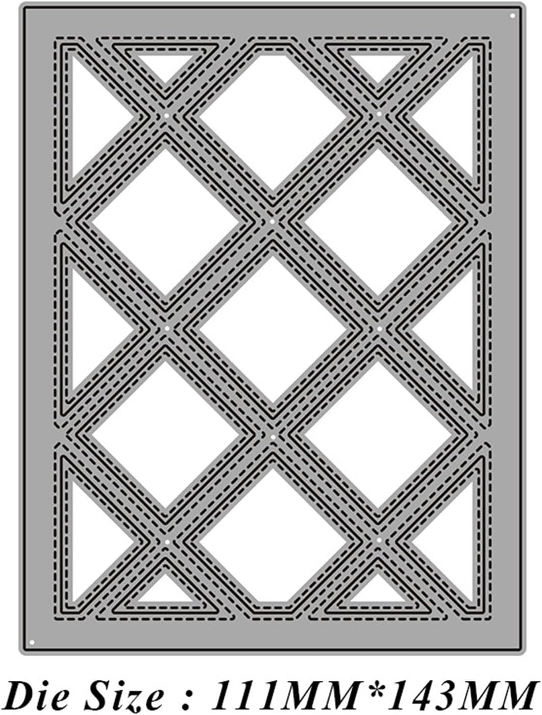 Cutting Dies Metal Stencils Scrapbooking Tools Flowers Lace Frame DIY Embossing Template for Paper Card Making Album Arts Crafts Supplies (Diamond Grid-14.3x11.1cm)