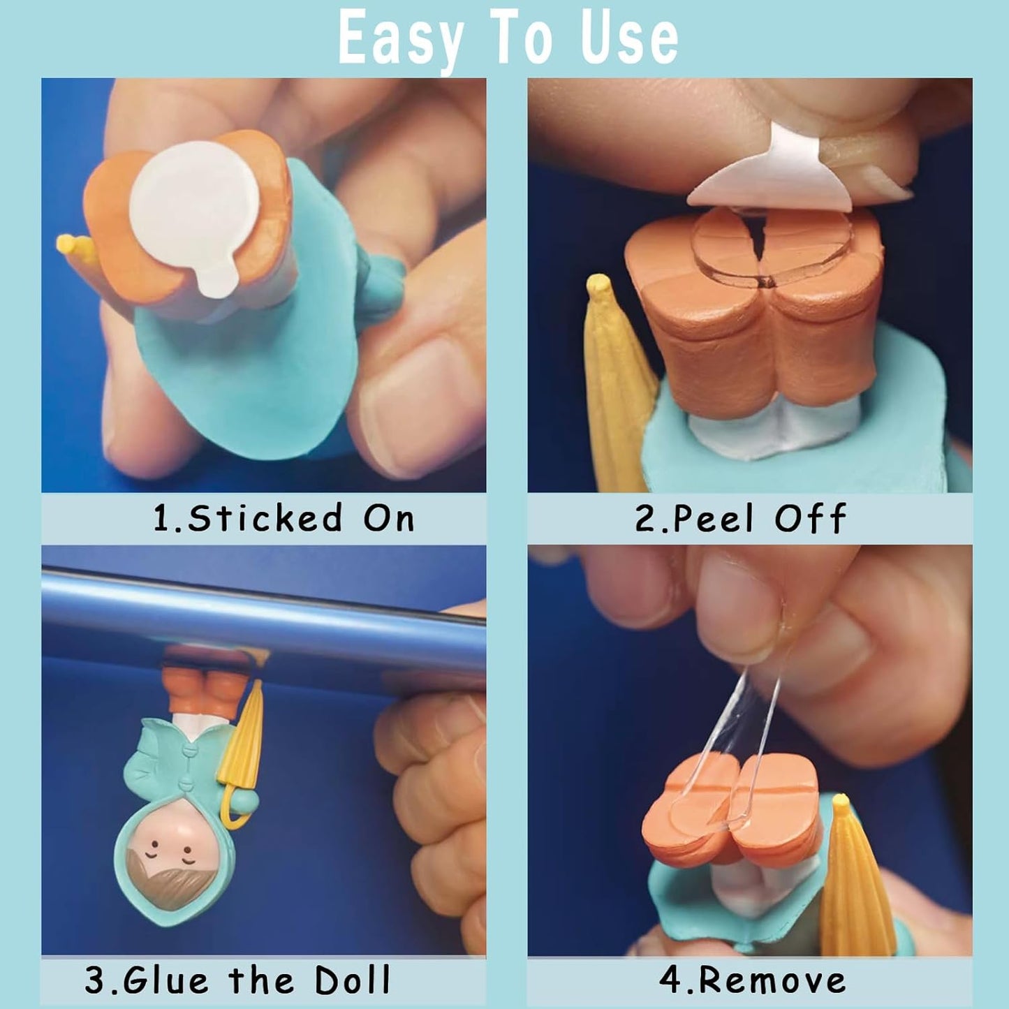 Strong Adhesive Dots Double Sided, Clear Museum Putty, Sticky Tack Glue Removable Mounting Putty for Wall Hanging, Crafts, Balloons, Poster, Museum, Decorations