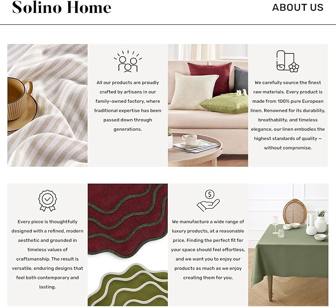Solino Home Linen Table Runner 60 Inches - 100% Pure Linen Chambray Navy Table Runner 14 x 60 Inch Ideal for Dresser and Coffee Tables - Spring - Athena