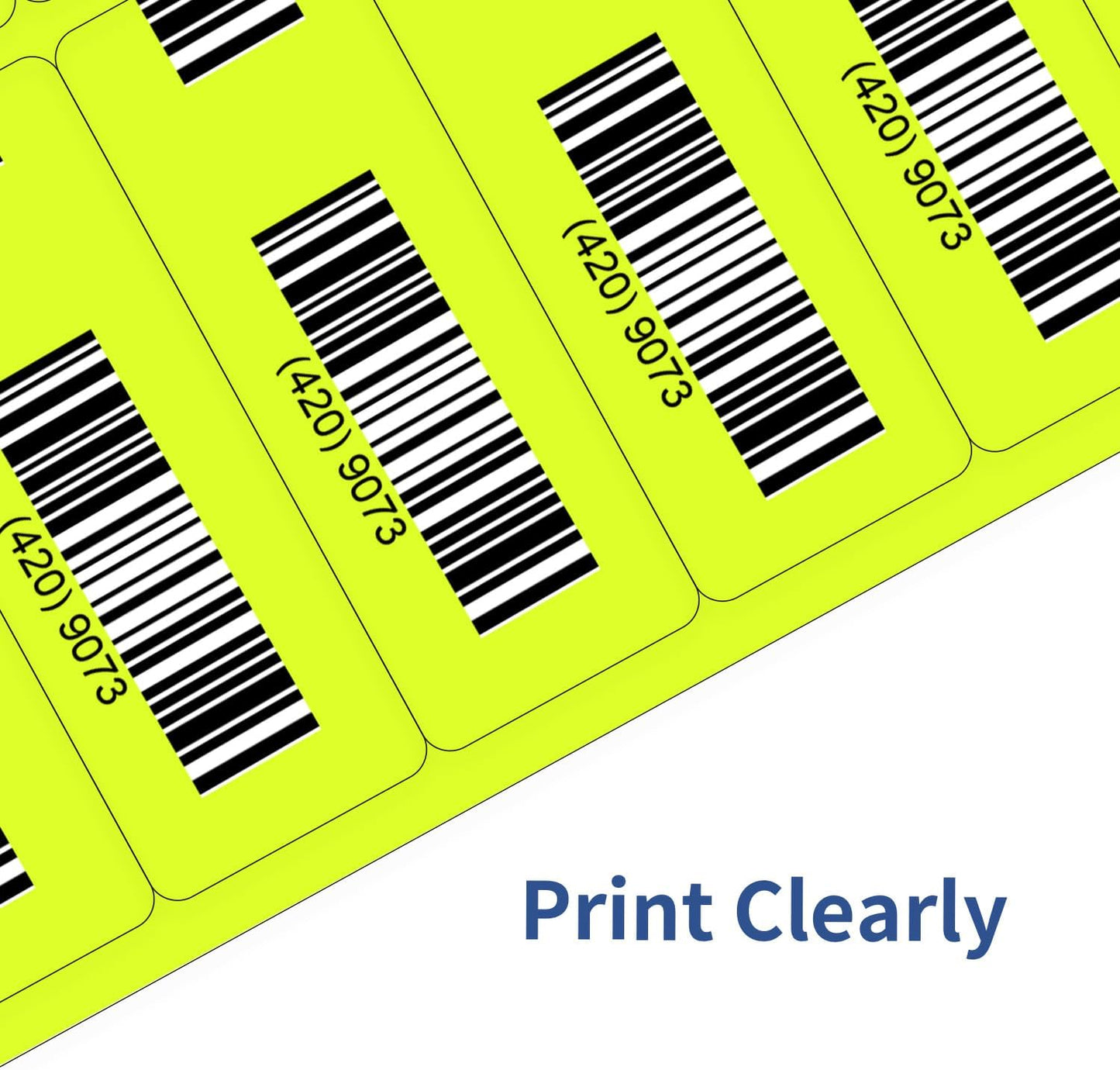 STARLIBOO 1" x 2-5/8" Address Labels- Neon Color Fluorescent Mailing Labels Stickers for Laser/Ink Jet Printer 8.5"×11"- Fluorescent Yellow