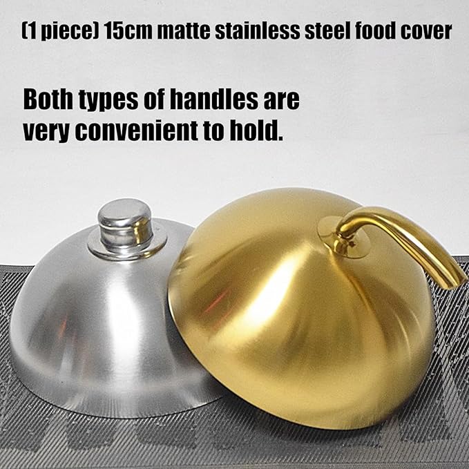 Matte Nonrust Steel Food Cover 15cm Rustproof Kitchens BBQ Grills Protectors Cooking Food Dome for Outdoors Dinin