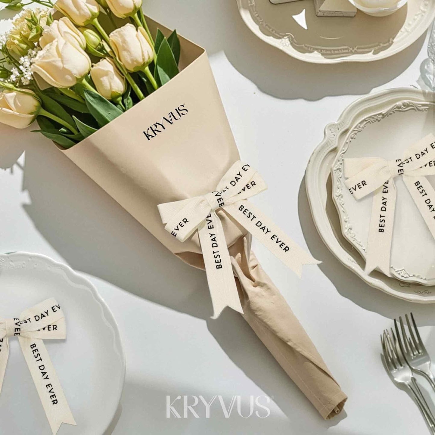 Best Day Ever Ribbon - 5/8 Inch x 12 Yards Natural Twill Tape Ribbon, Cotton Herringbone Ribbons for Gift Wrapping, Birthdays, Weddings, Christmas, Anniversaries, Valentine's Day, Mother's Day