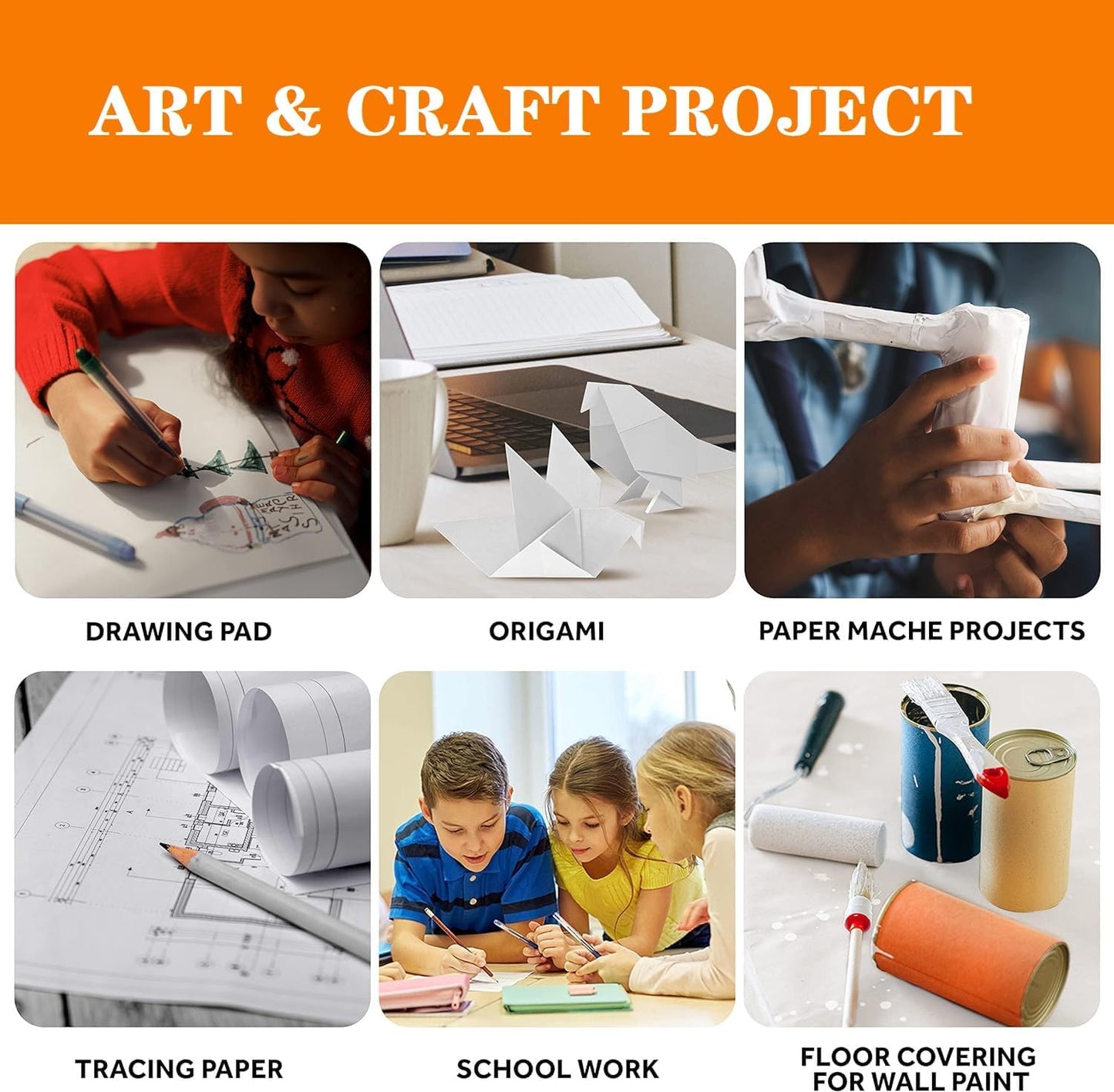 8.5"x11" Sketching Drawing Paper for Kids Toddlers Art Craft Supplies, White Paper for Coloring Doodle 200 Sheets