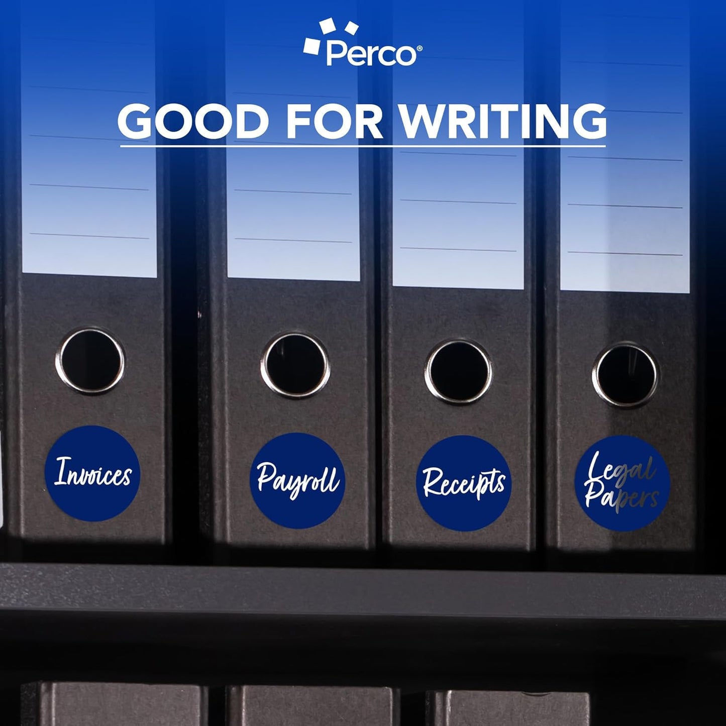 Perco Dark Blue 3-Inch Round Circle Dot Sticker Labels - Multi-Roll Pack (3 Rolls, 500 Labels Each) - Permanent Adhesive, Vibrant Colors, Strong Hold - Perforated for Easy Use - Made in USA