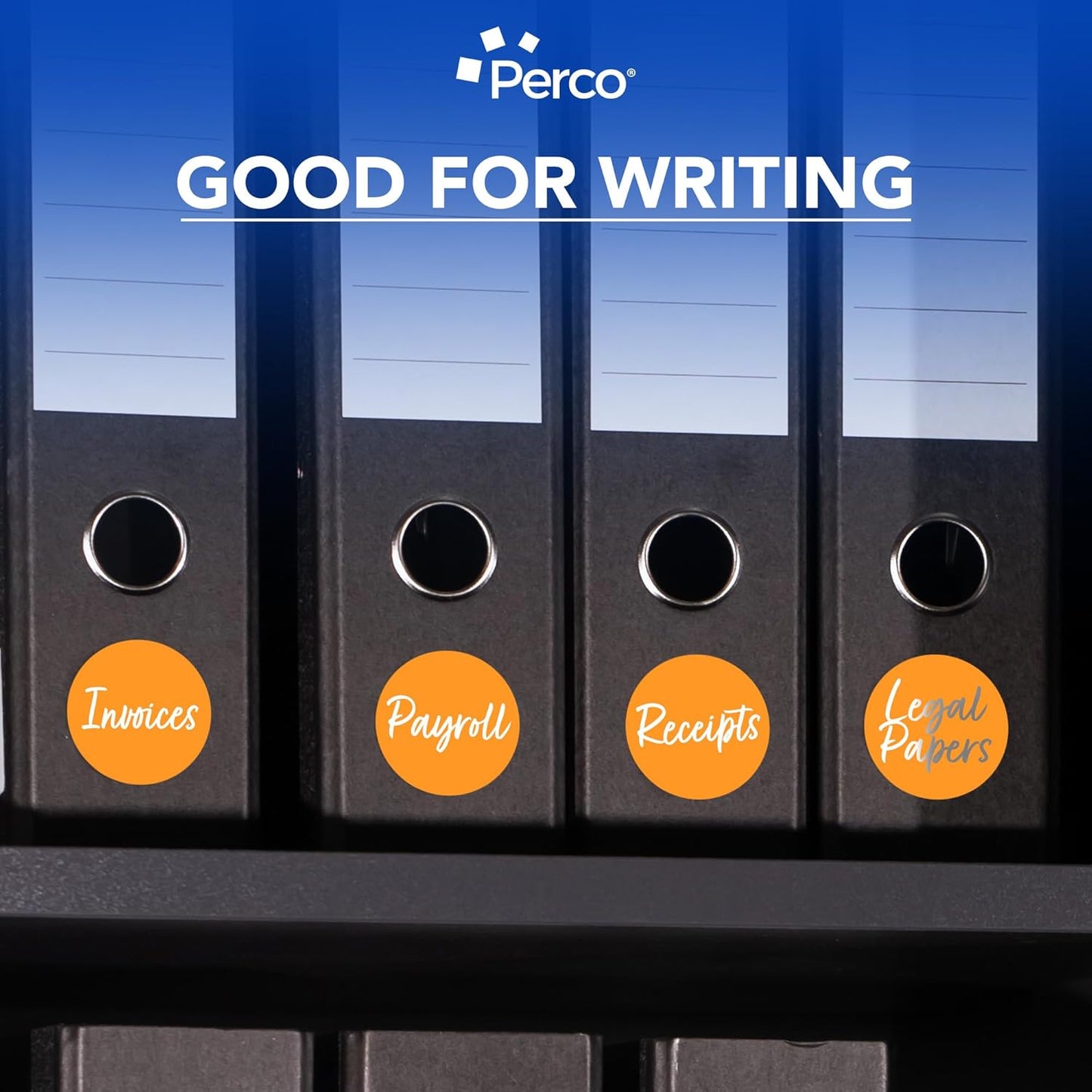 Perco Fluorescent Orange 3-Inch Round Circle Dot Sticker Labels with Easy Peel Perforation - 500 Labels per Roll - Strong Adhesion, Vibrant Colors for Organizing, Crafting & More - Made in USA