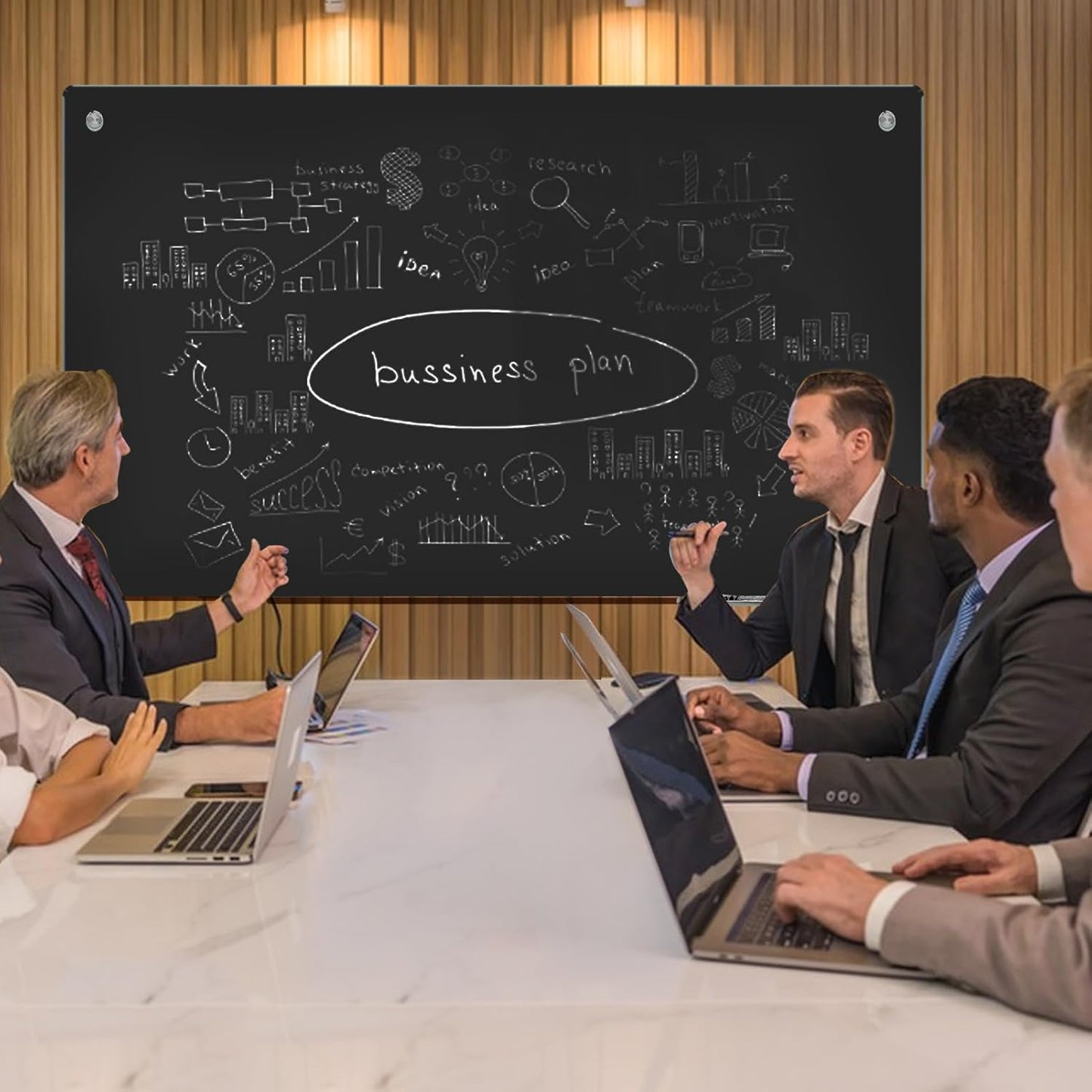 Magnetic Glass Blackboard - Glass Dry Erase Board 48"x36" Large Frameless Glass Board for Walls Office School and Home