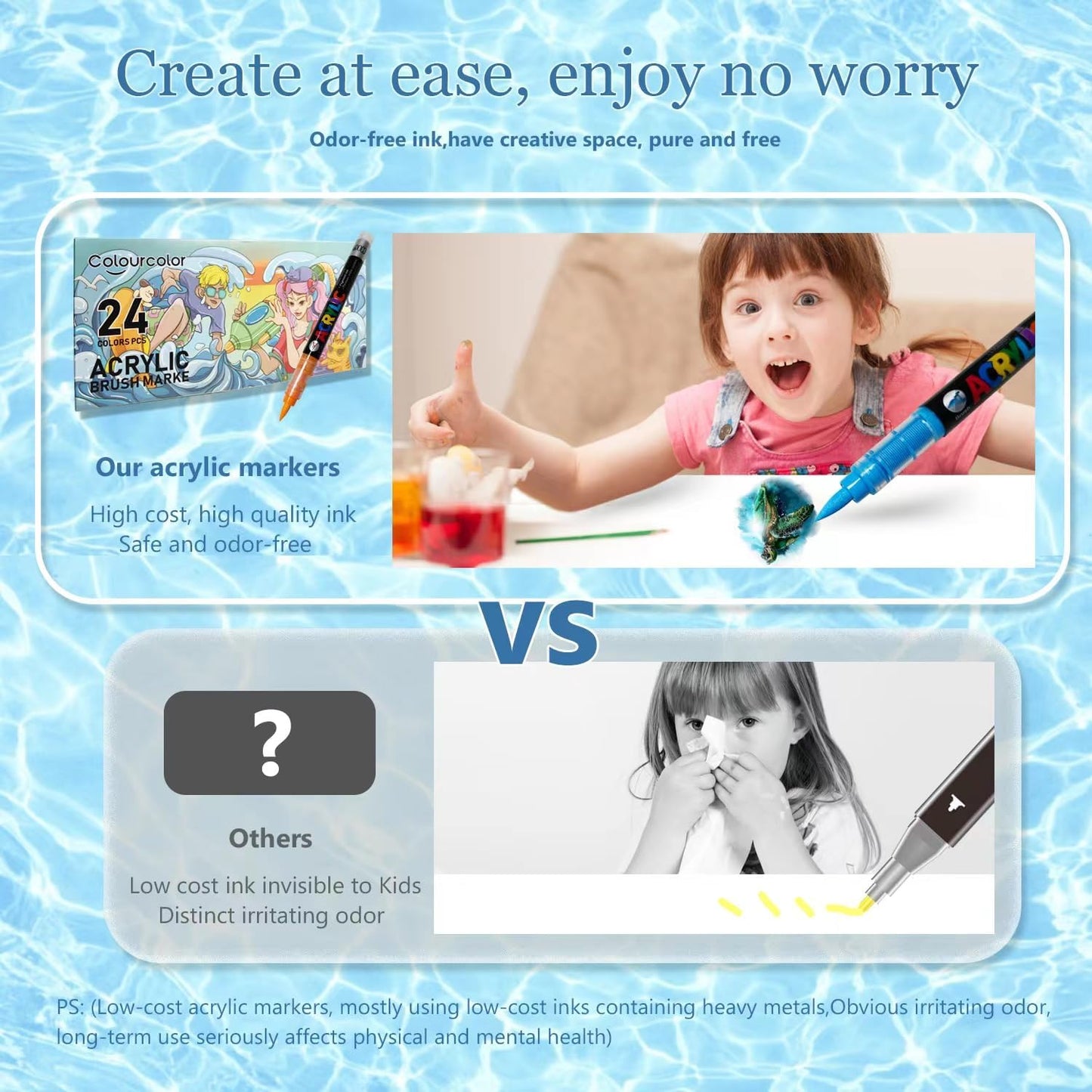 24 Colors Acrylic Paint Pens, Non-Bleeding Brush Tip Markers Pens for Glass, Canvas, Stone, Rock Painting, Wood, Ceramic Surfaces, DIY Crafts Making Art Supplies