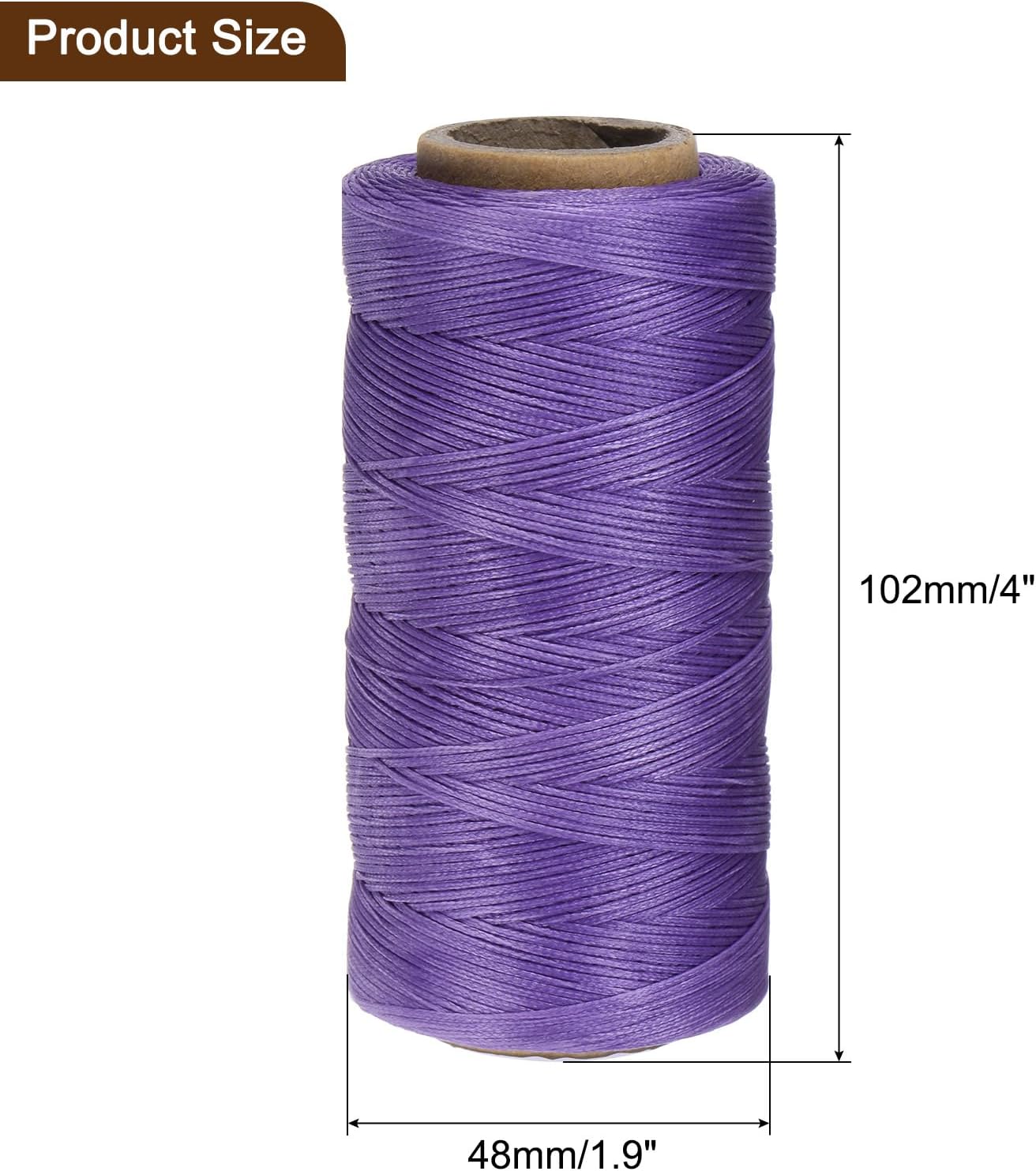 uxcell Leather Sewing Waxed Thread, 284 Yards / 260m 0.8mm 150D Flat Polyester All-Purpose Threads for Leather Crafts, Bookbinding, Purple