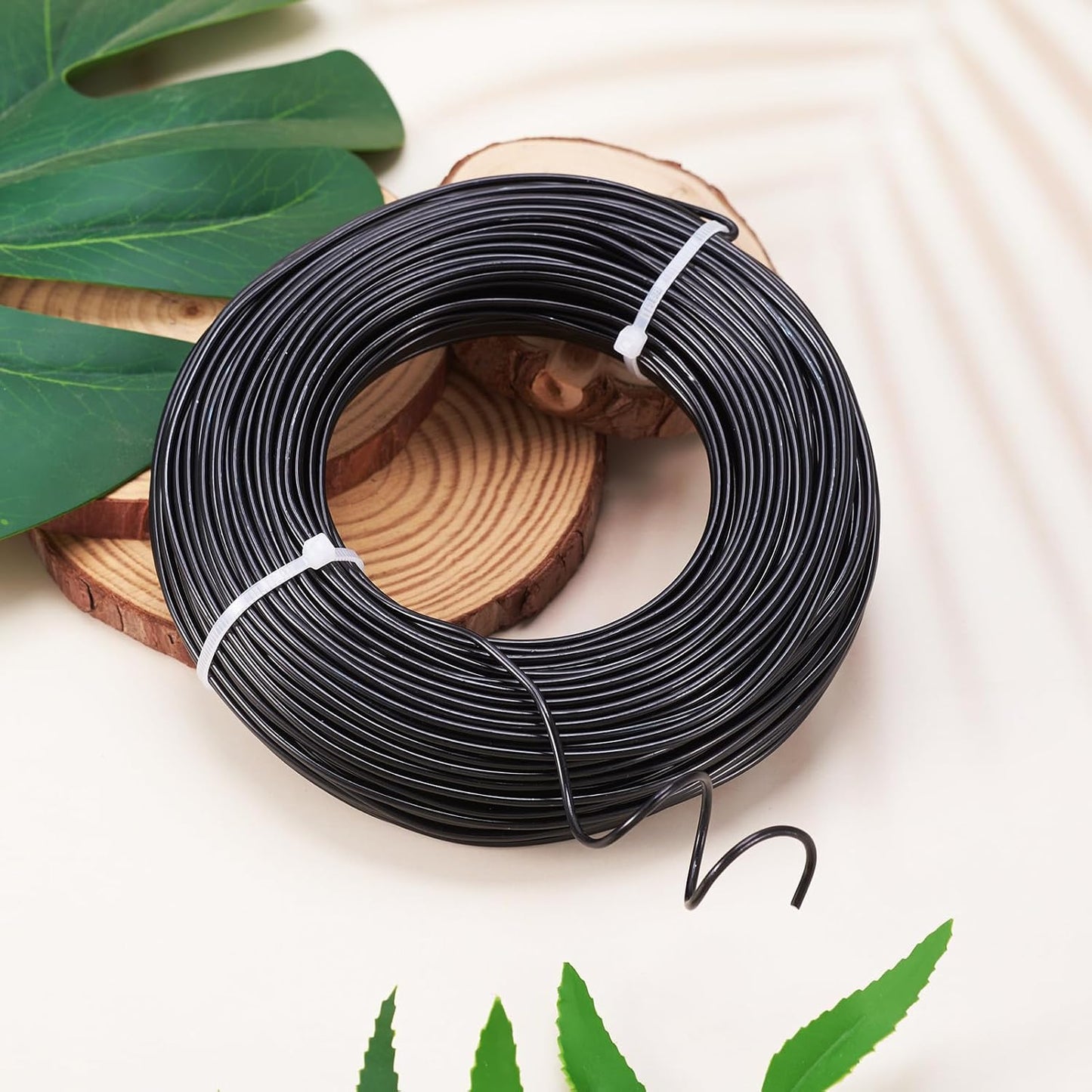 Fashewelry 180 Feet 12 Gauge Aluminum Wire Black Bendable Metal Craft Wire for Beading Jewelry Craft Making
