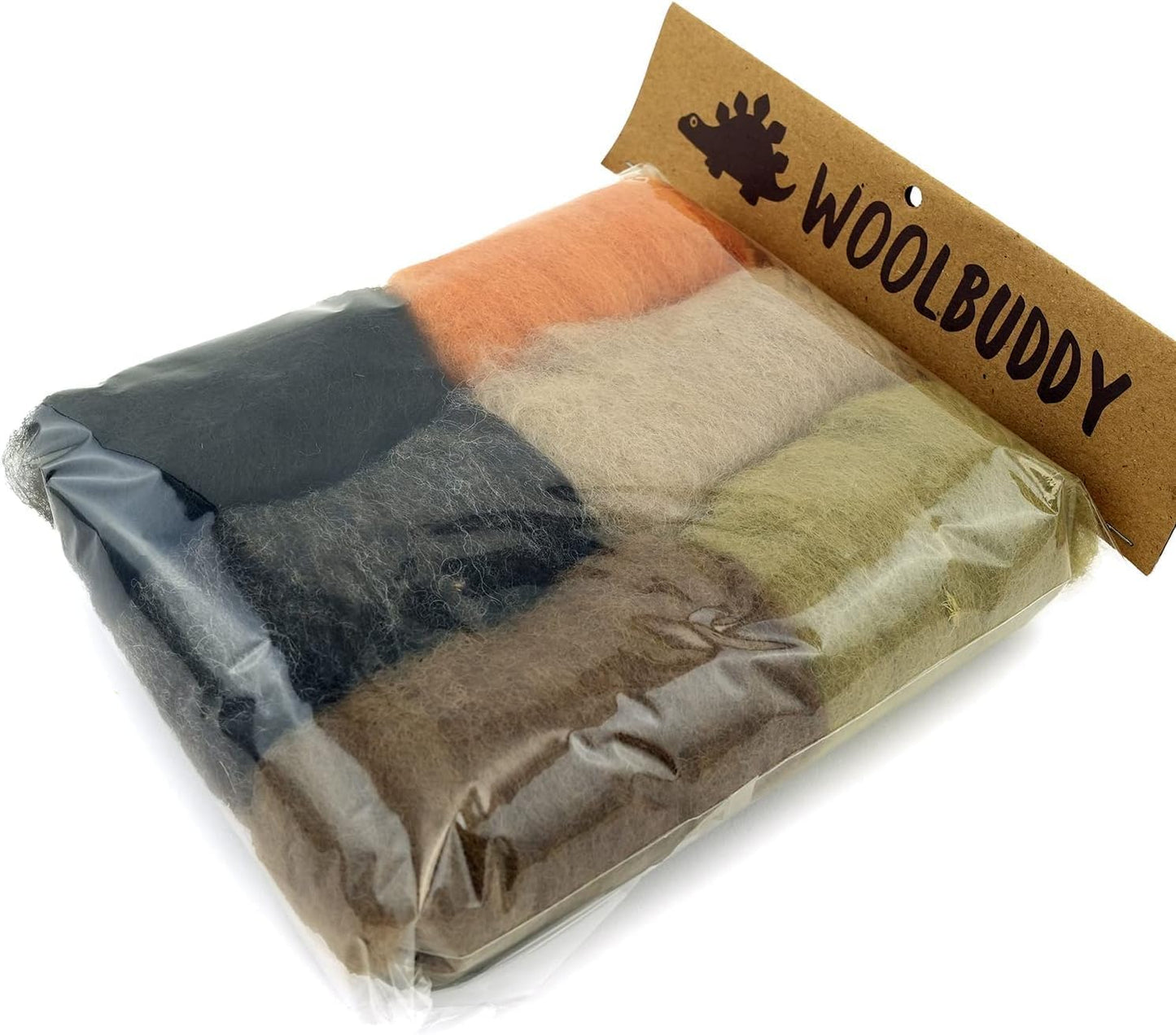 Woolbuddy Wool Roving Kit - Premium Core Wool for Needle Felting, Felting Soap & Tools β Sustainable Roving Wool for Beginners & Adults, Wet Felting Supplies (Brown)