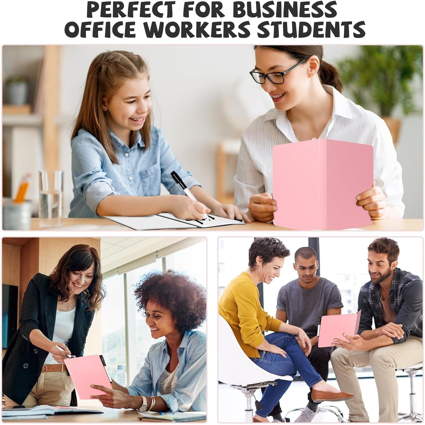 AGM Portable White Board Dry Erase, Double Sided Folding Whiteboards with Pen, Small Dry Erase Board for Study, Meeting, Doodling, Planning, Pink