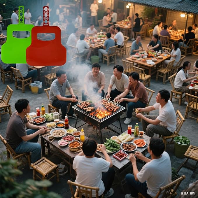 2Pcs Heat Resistant Plastic BBQ Flame Blower & Manual Grill Hand Fan - Portable Outdoor Cooking, Camping, Picnic Tool for BBQ Fans - Plastic Grill Fan