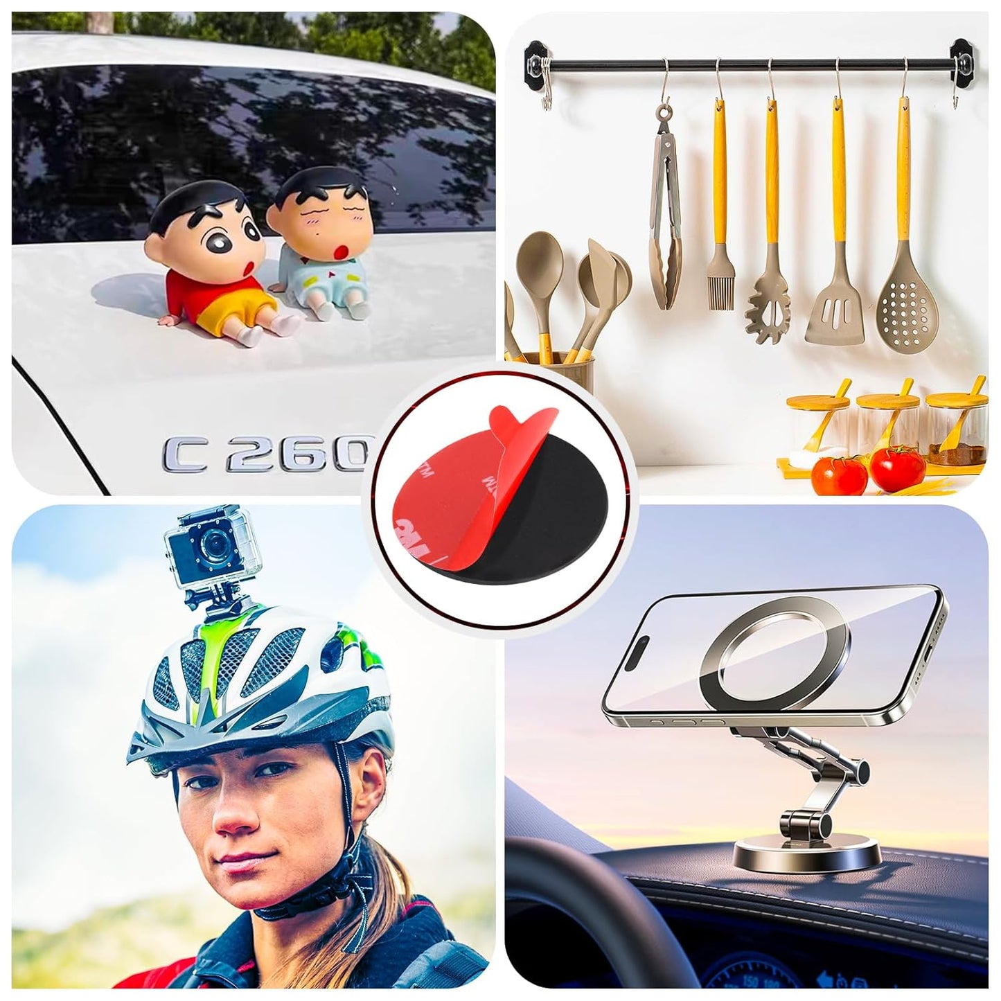 20 Pack 3M VHB 5952 Foam Tape, Double-Sided Heavy Duty Mounting Tape โ 1 Inch & 2 Inch, Square, Rectangle & Round Shapes, Waterproof & Heat Resistant, for Car, Home Decor & Outdoor Use