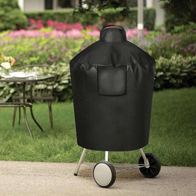Grill Cover for Large Green Egg, Outdoor Cover with Durable & Water Resistant Fabric Premium Ceramic Grill Cover (Black, X-Large)