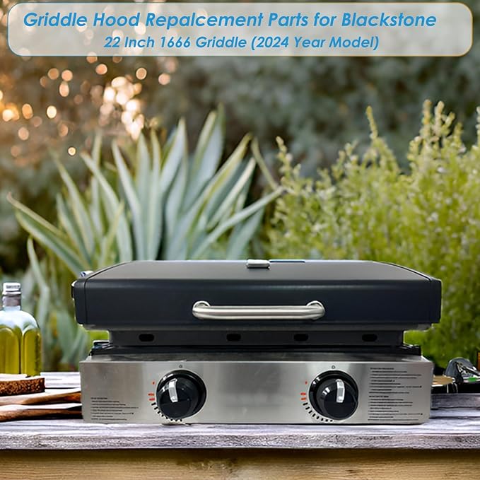 Upgrade Hinged Lid for Blackstone 1666 22 Inch Omnivore Griddles (2024 Model), Griddle Hard Cover Flat Top Lid for Blackstone 22" Griddle Lids 1666 2205 for Blackstones Tabletop Griddle Hood