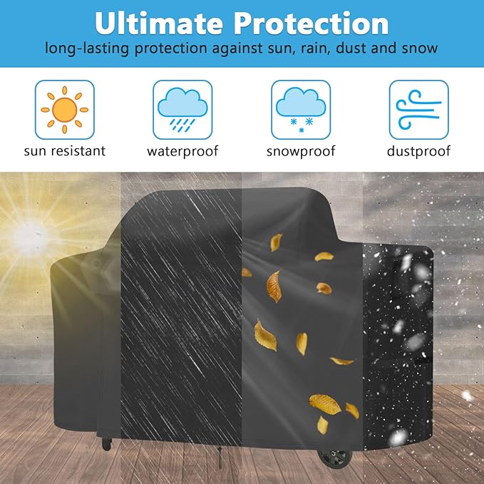 Smoker Cover for Traeger Woodridge Pro/Elite,Waterproof Grill Accessories for Traeger Woodridge Pro,Heavy Duty Windproof Wood Ridge Elite Pellet Grill Cover,68" W x 28" D x 45.7" H