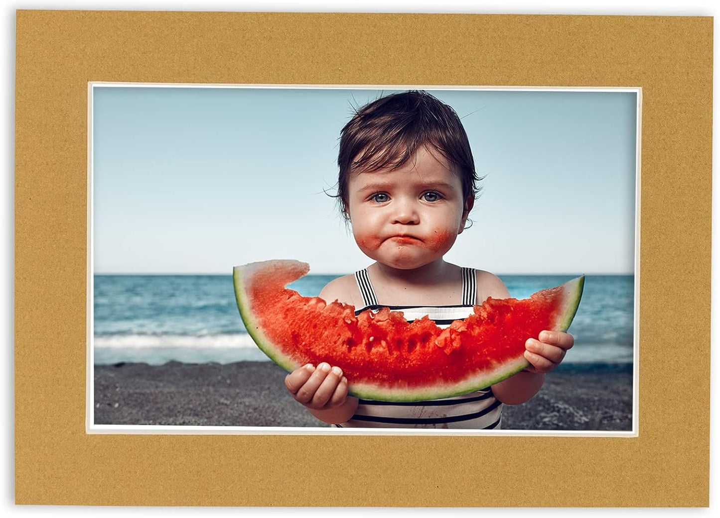 5x7 Mat for 8.5x11 Frame - Precut Mat Board Acid-Free Rattan Beige 5x7 Photo Matte For a 8.5x11 Picture Frame, Premium Matboard for Family Photos, Show Kits, Art, Picture Framing, Pack of 1 Mat