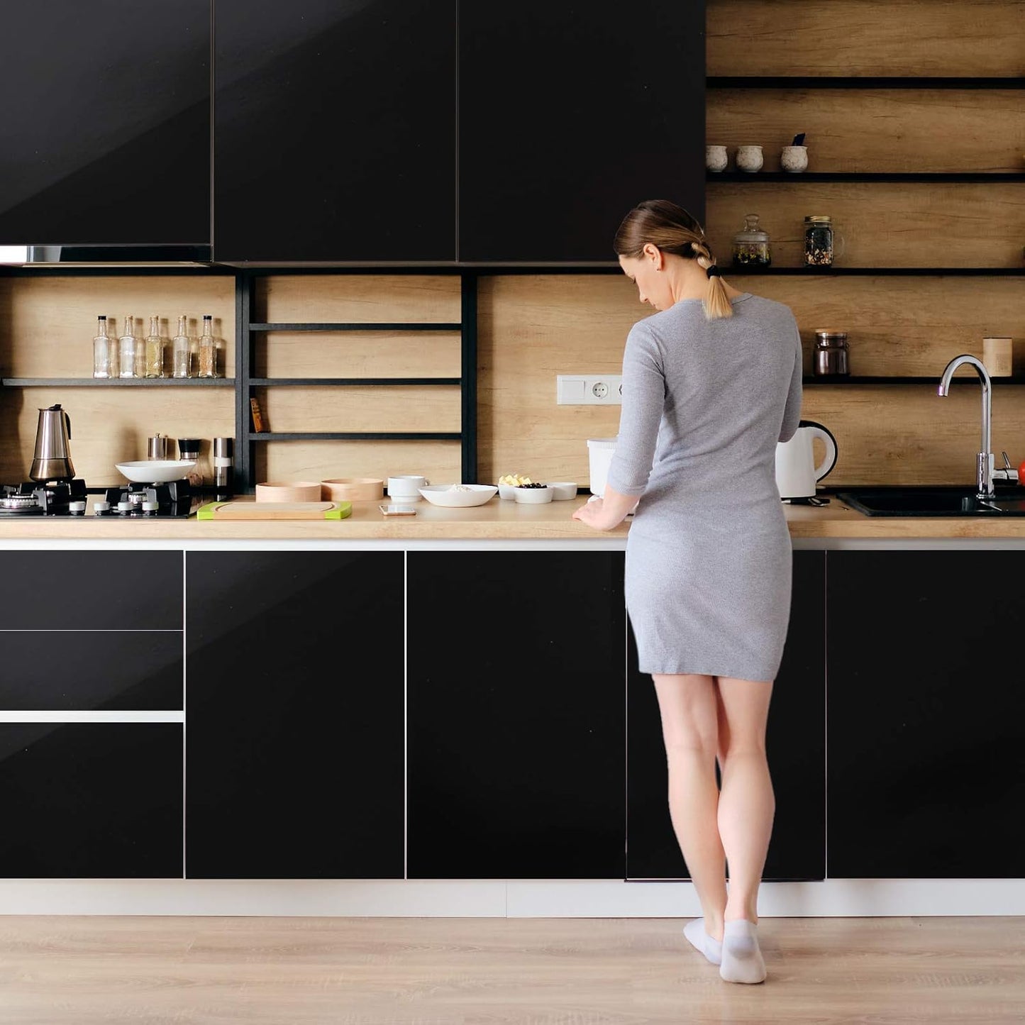 TECKWRAP Permanent Adhesive Vinyl 12" x 10ft, Glossy Black