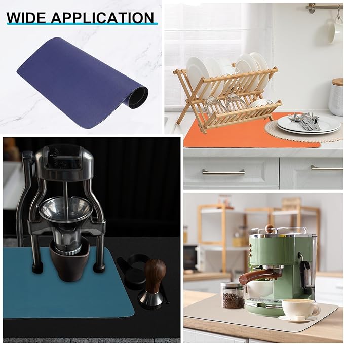 uxcell Silicone Mats for Kitchen Counter, 35.4" x 23.6" Non-Slip Countertop Protector Mat Heat Resistant Coffee Mat Waterproof Table Placemat, Dark Blue