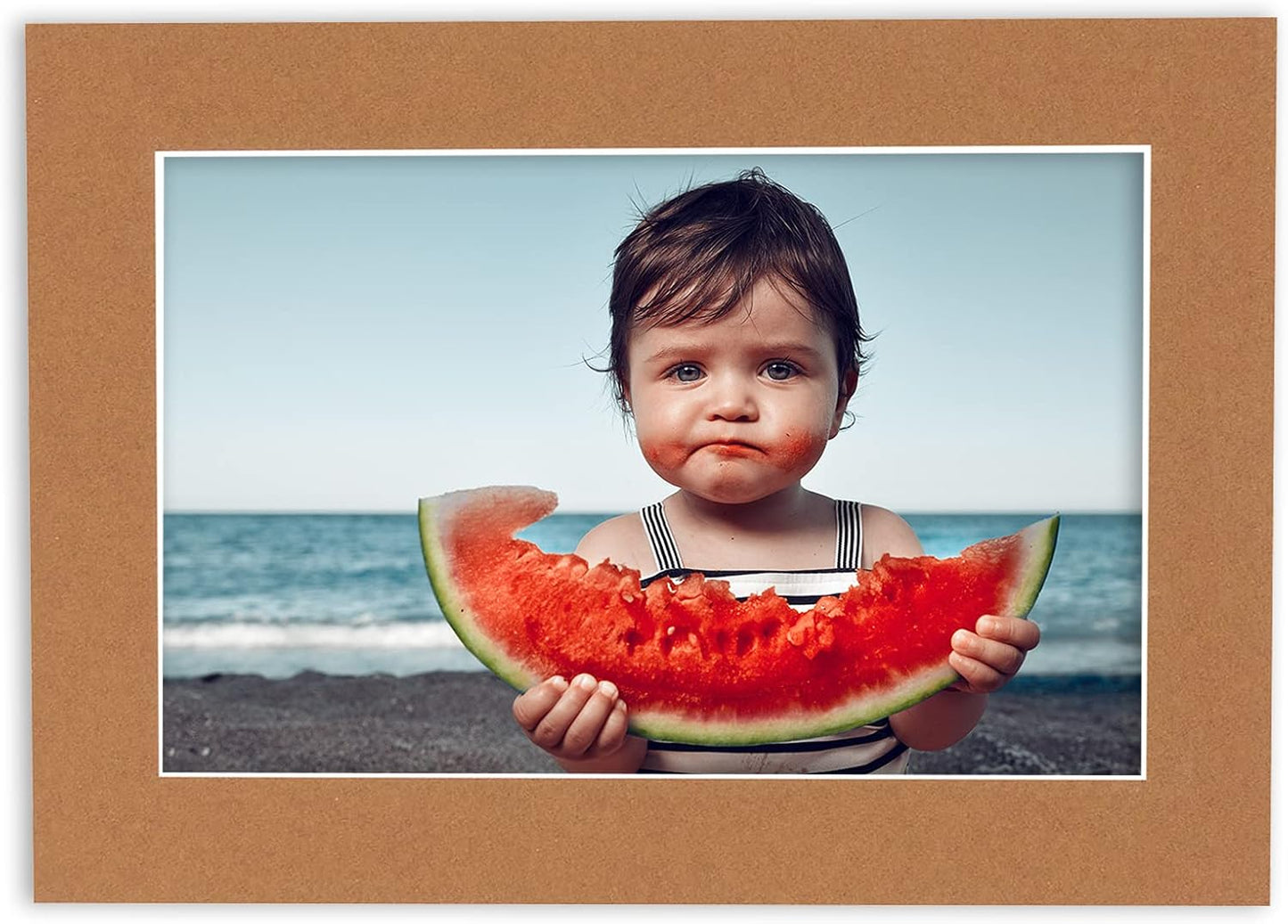 11x14 Mat for 8.5x11 Photo - Precut Aged Oak Brown Picture Matboard for Frames Measuring 11 x 14 Inches - Bevel Cut Matte to Display Art Measuring 8.5 x 11 Inches - Acid Free ONE MAT