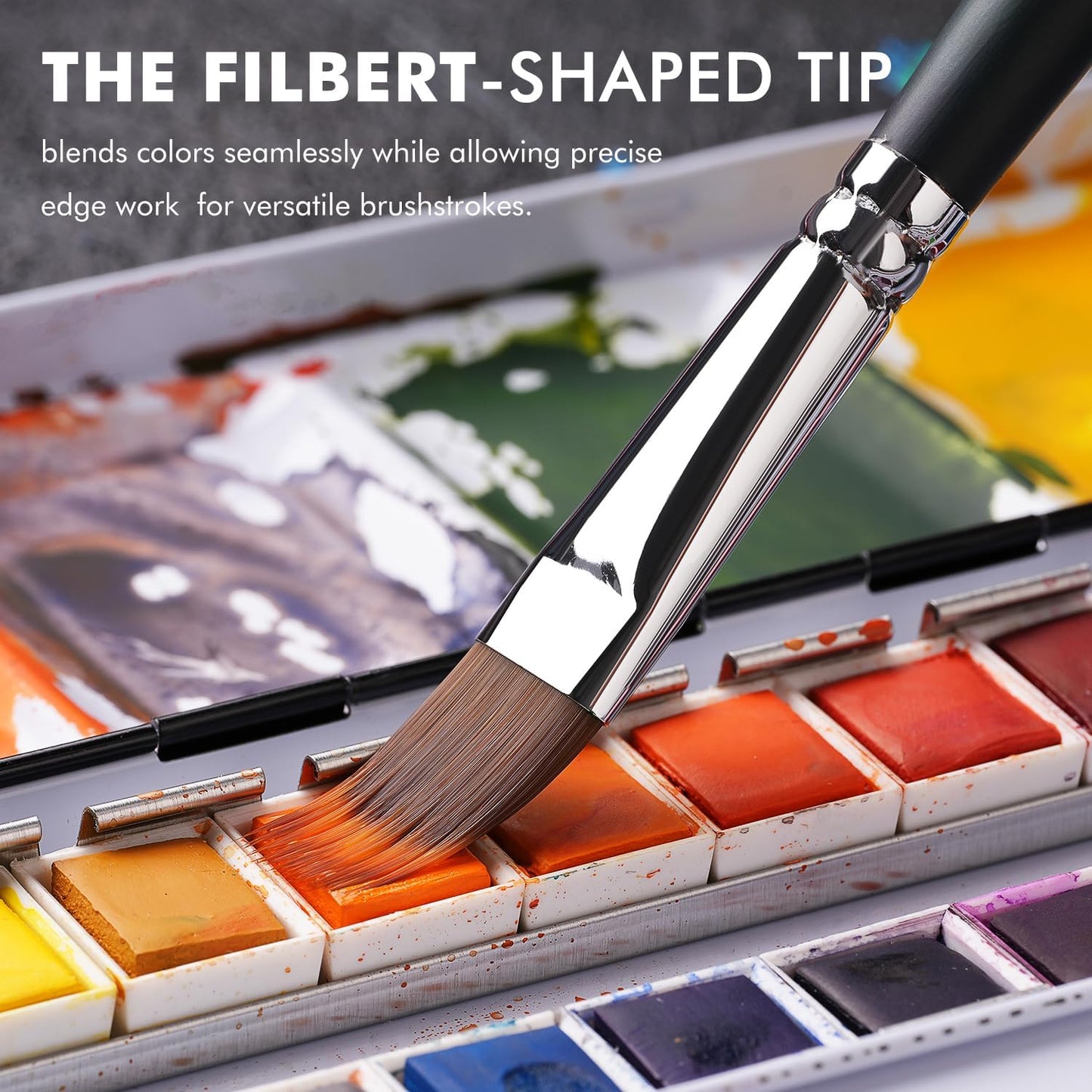 5pcs Dual-Layer Grainer Brush Set- Fuumuui Professional Synthetic Filbert Comb Brushes for Unique Texture Painting Perfect for Artists Acrylic, Watercolor and Oil