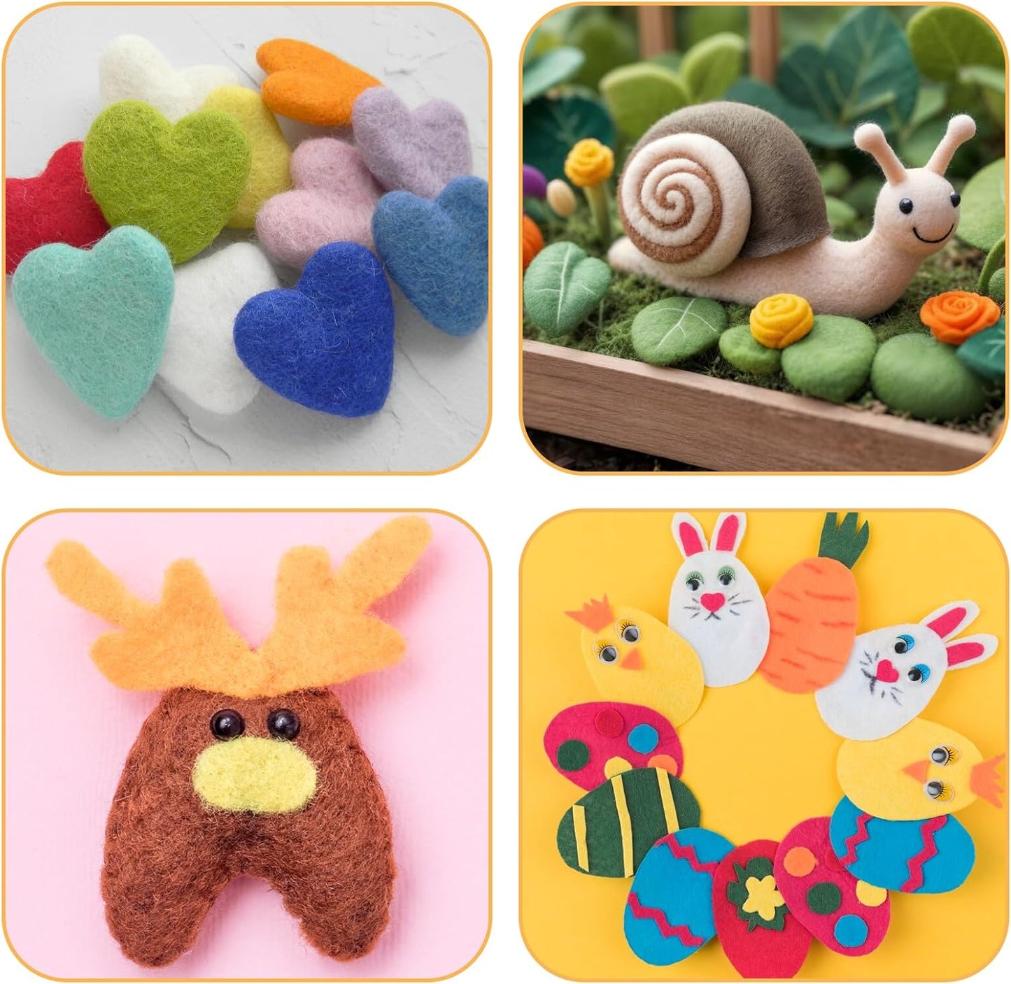 Natural Wool Needled Felting Pad Needle Felting Mat 4.6 * 3.4'' Needle Felting Tools Wool Felt Needle Felting Supplies Felting Tools for Felting Projects Natural Wool Needled Felting Mat