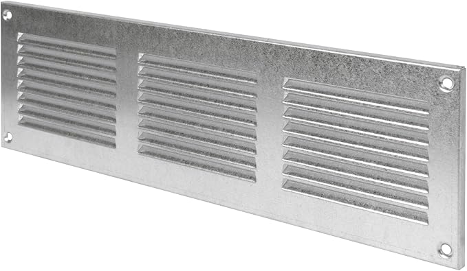 Repa Market 12x4 Inch Air Vent Cover/Galvanized Steel Louvered Grill Cover with Mesh Screen/Wall or Ceiling Vent/Durable Flush Mount HVAC Register for Indoor and Outdoor Ventilation