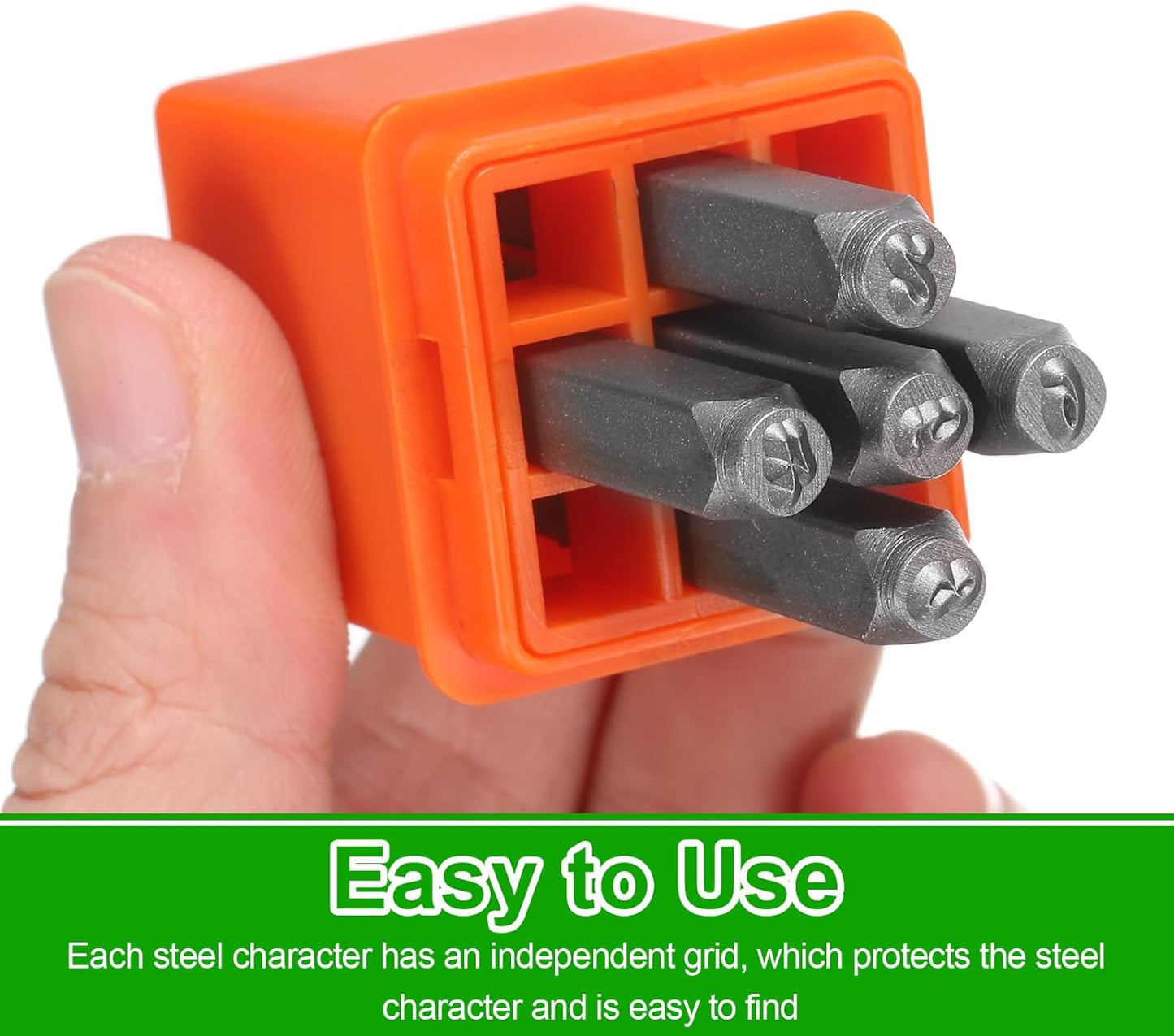 HARFINGTON 36pcs Metal Stamping Kit 1/8" (3mm) Steel Uppercase Letter and Number Punch Set (A-Z / 0-8 / "&" Symbol) Punch Press Tool with Case for Imprinting Metal Plastic Wood Leather