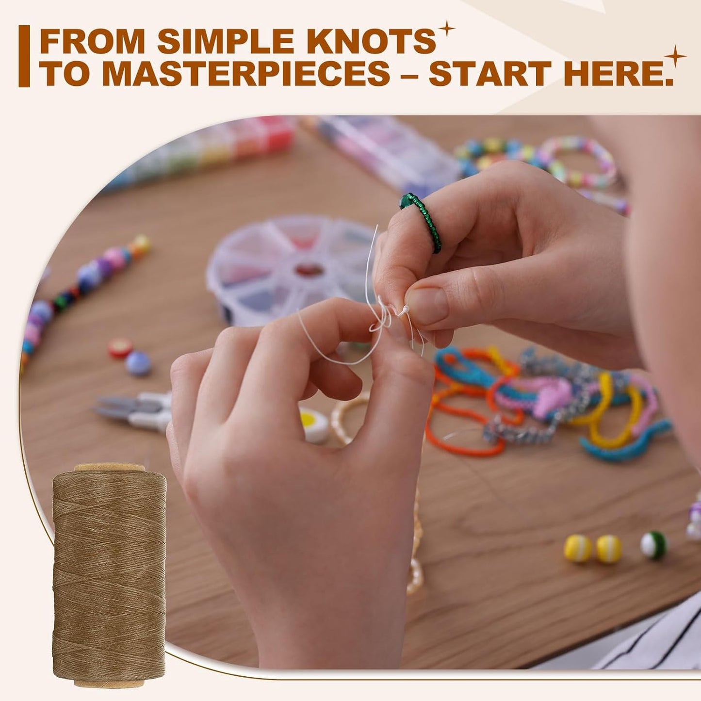 PATIKIL 284 Yard Flat Waxed Thread 150D 1mm Leather Sewing Cord for Repairing Shoes Bags Wallets Jewelry Making DIY Leather Craft, Dark Brown