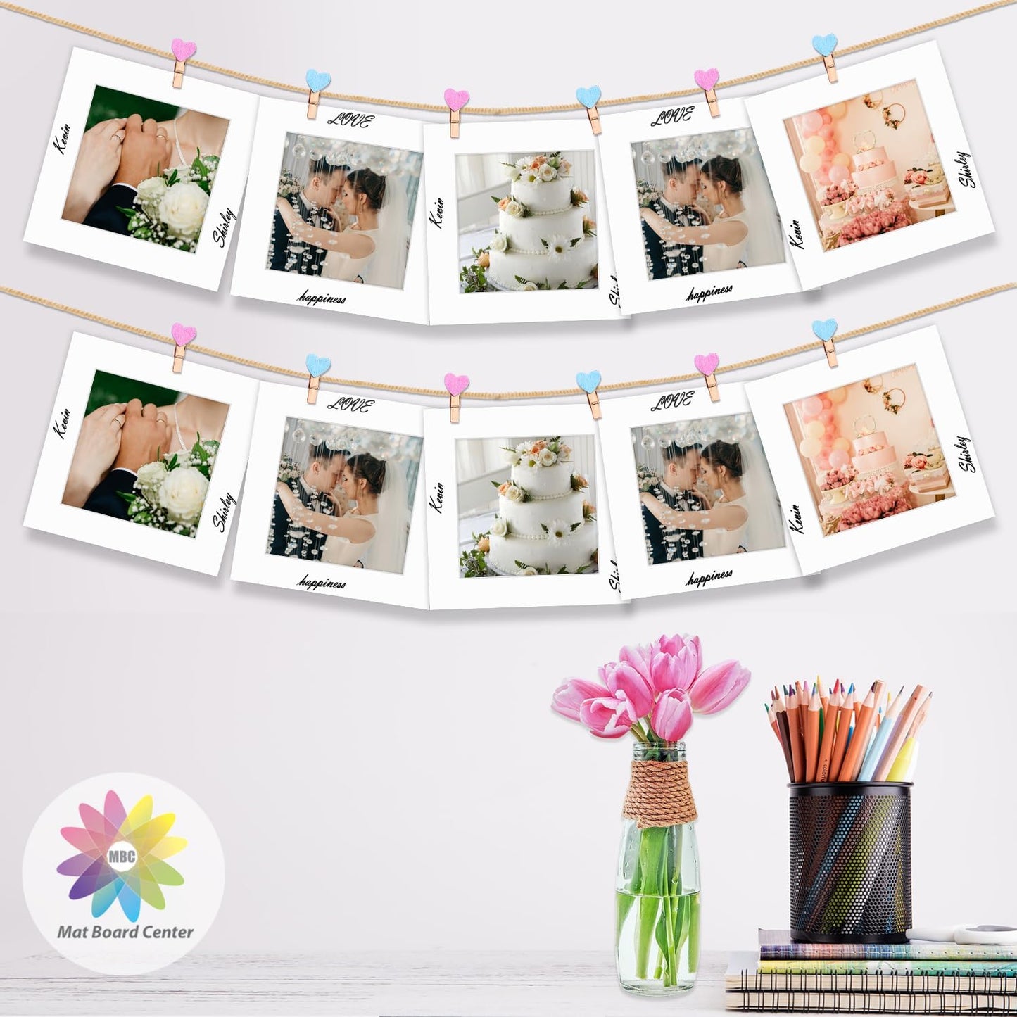 MBC Mat Board Center, 10 Pack 8x8 for 6x6 White Picture Mats Frame Mattes, Bevel Cut, Acid Free, 4-ply Thickness