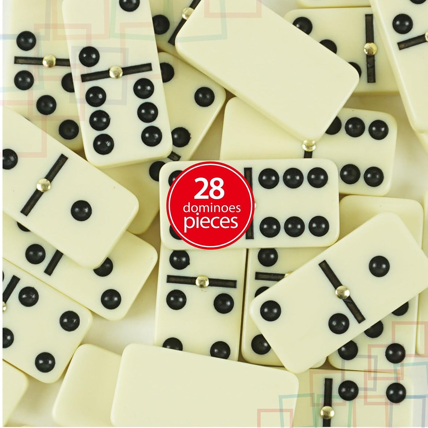 ERLLE - Premium Double 6 Dominoes Set, Classic Domino Game with Leather Case, Domino Set for Adults & Kids, Durable, Travel-Friendly, and Easy to Read Tiles