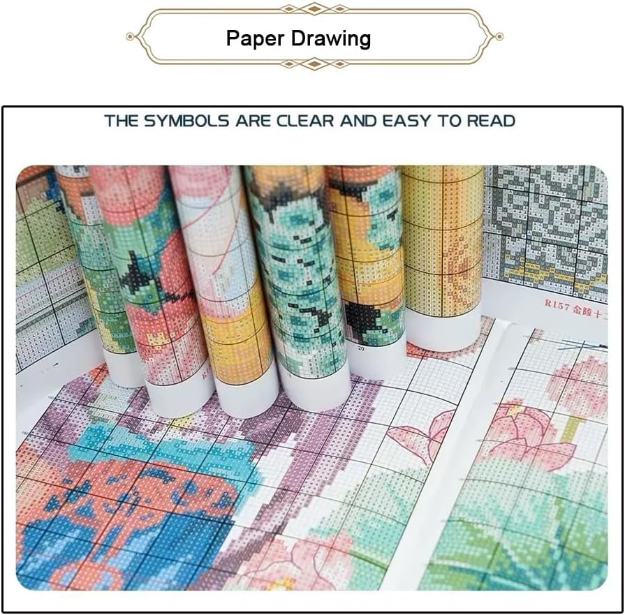 Threadhaven Cross-Stitch Kit 14CT Aida Counted Embroidery Complete Set with Fabric, Threads, Needles & Chart-Premium Beautiful Girls Design for Adults & Beginners- Redhead. 13''×17.3''